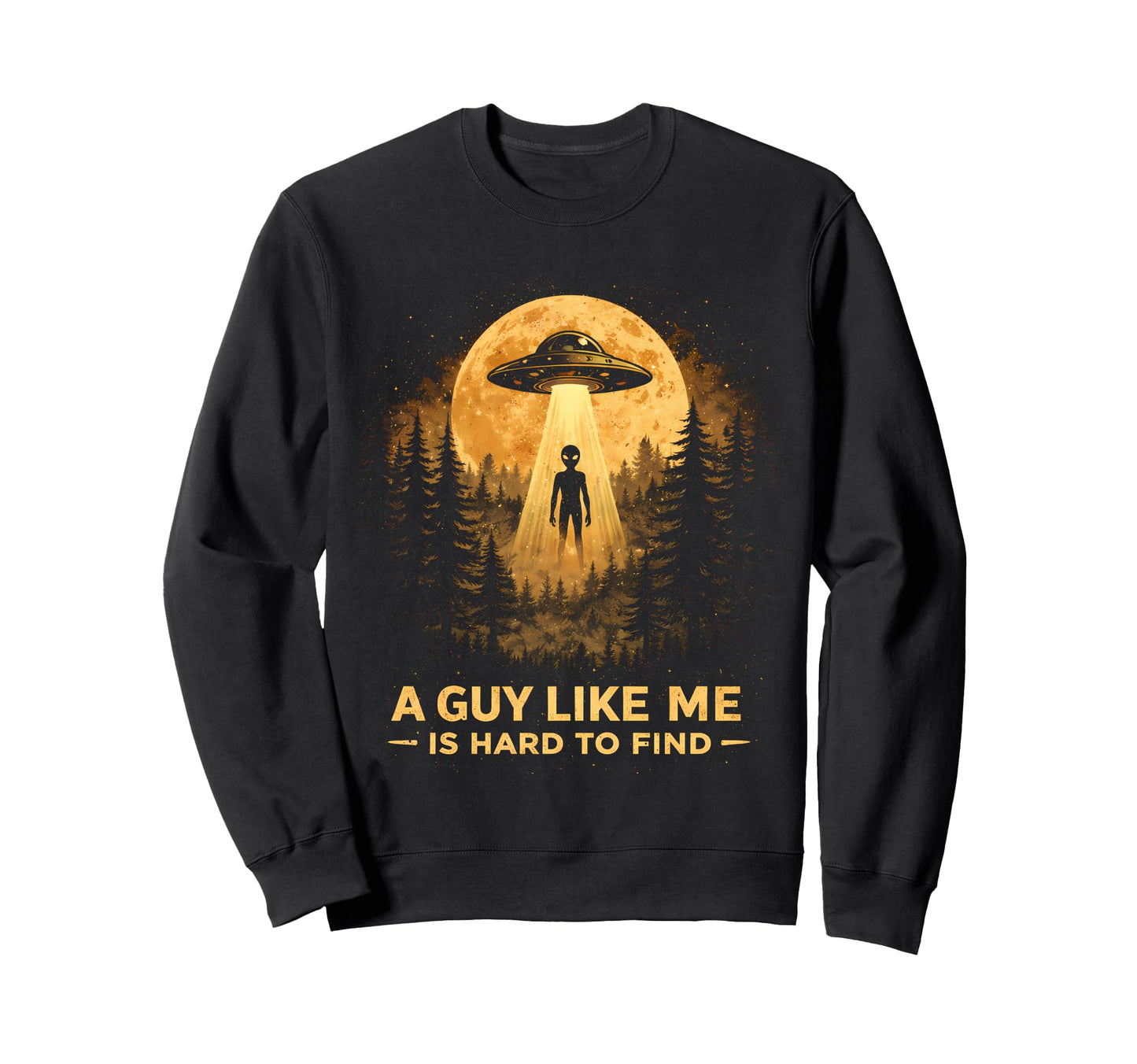 Funny Alien Sunset Forest Sci Fi Sweatshirt - Minimalist Print Unisex - T-Shirt, Sweatshirt, Hoodie