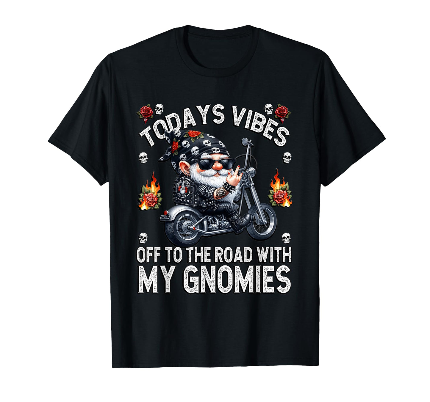Funny Biker Dad Grandpa Motorcycle Gnome T-Shirt - Custom Art Print Unisex - T-Shirt, Sweatshirt, Hoodie