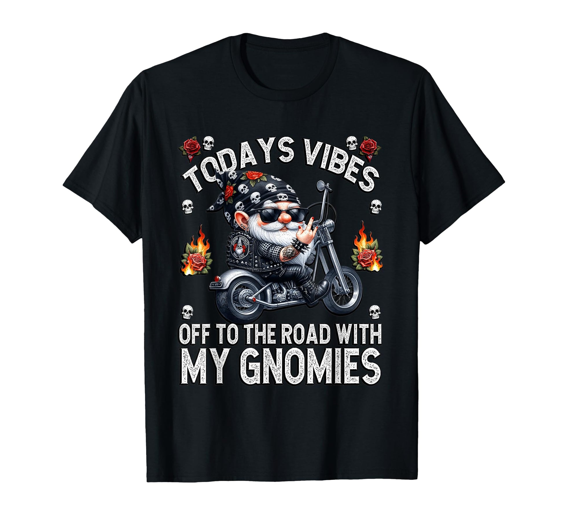 Funny Biker Dad Grandpa Motorcycle Gnome T-Shirt - Custom Art Print Unisex - T-Shirt, Sweatshirt, Hoodie