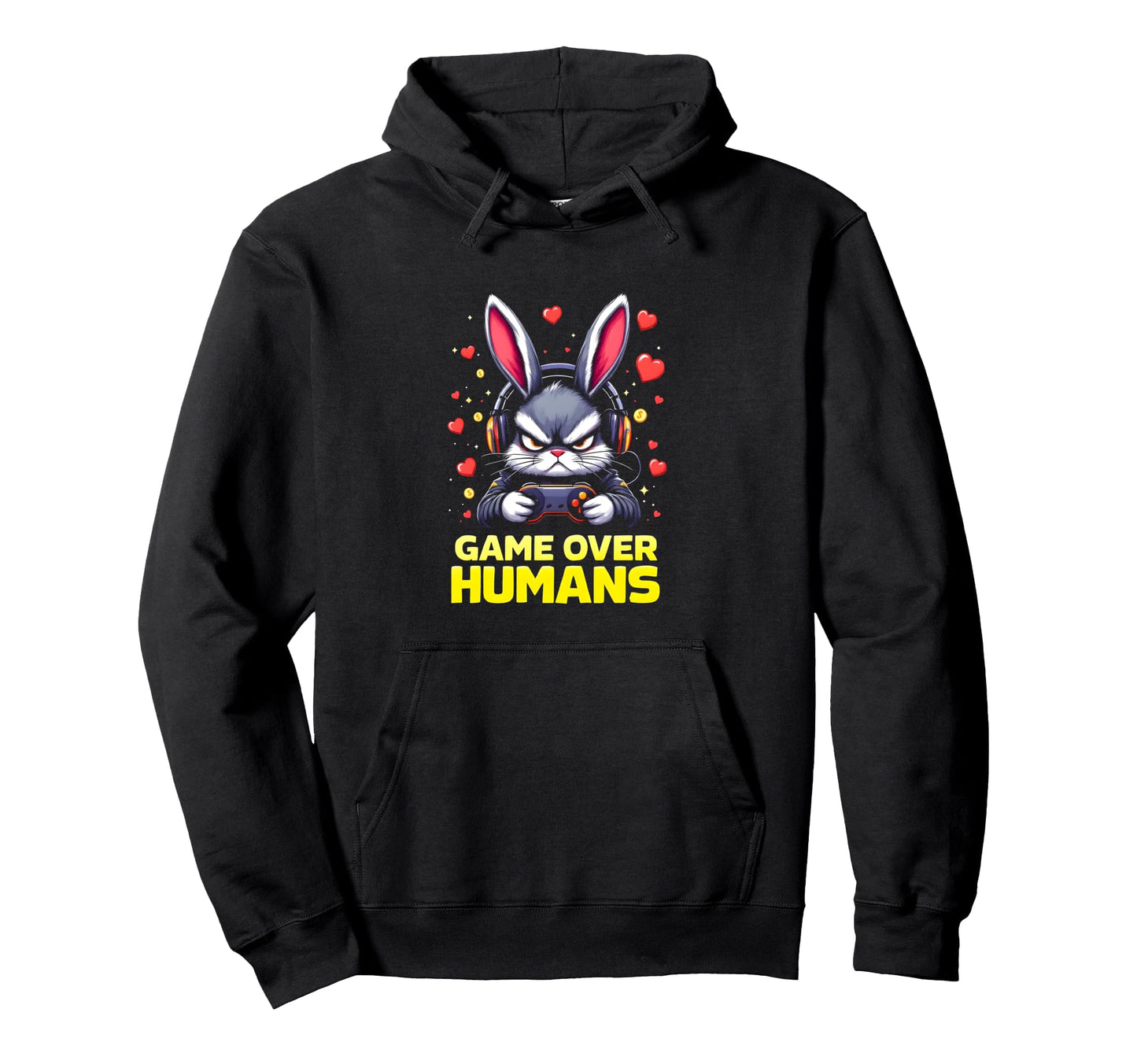 Grumpy Bunny Gamers Geek Gamer Hoodie - Casual Everyday Wear for Adults - T-Shirt, Sweatshirt, Hoodie
