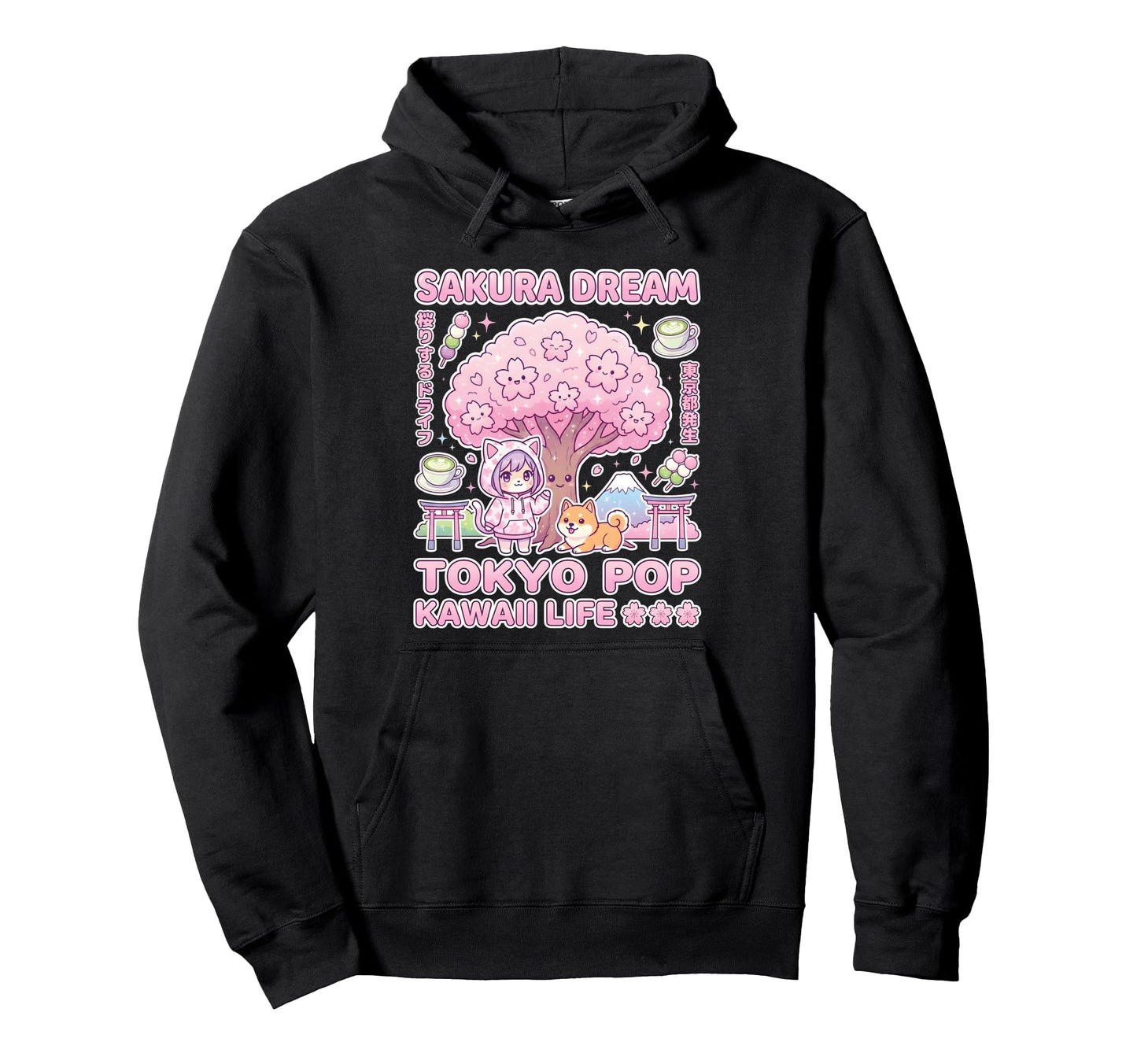Sakura Tokyo Pop Kawaii Japanese Cherry Hoodie - Novelty Apparel Unisex - T-Shirt, Sweatshirt, Hoodie