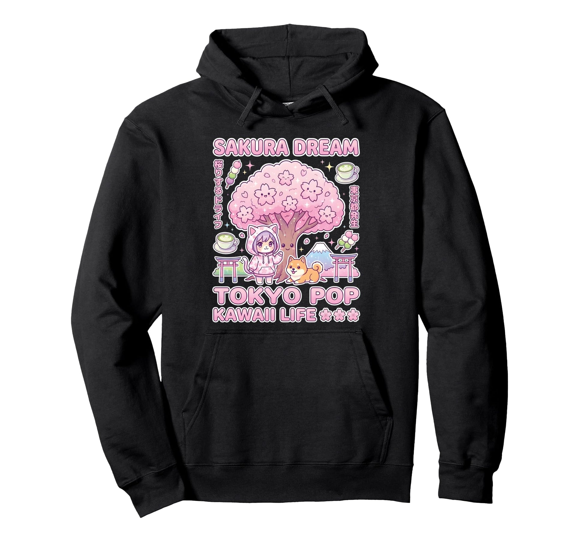 Sakura Tokyo Pop Kawaii Japanese Cherry Hoodie - Novelty Apparel Unisex - T-Shirt, Sweatshirt, Hoodie