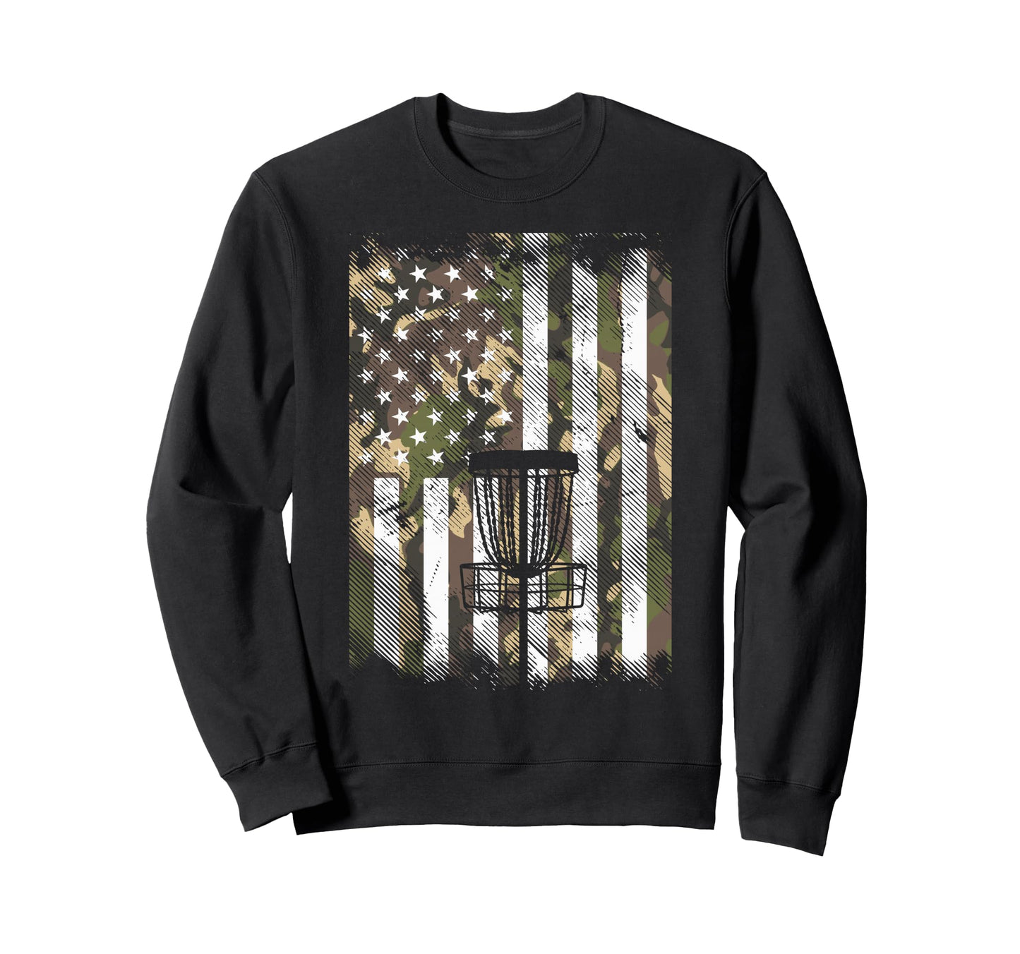 Camo Flag Disc Golf Basket Sweatshirt - Minimalist Print for Adults - T-Shirt, Sweatshirt, Hoodie