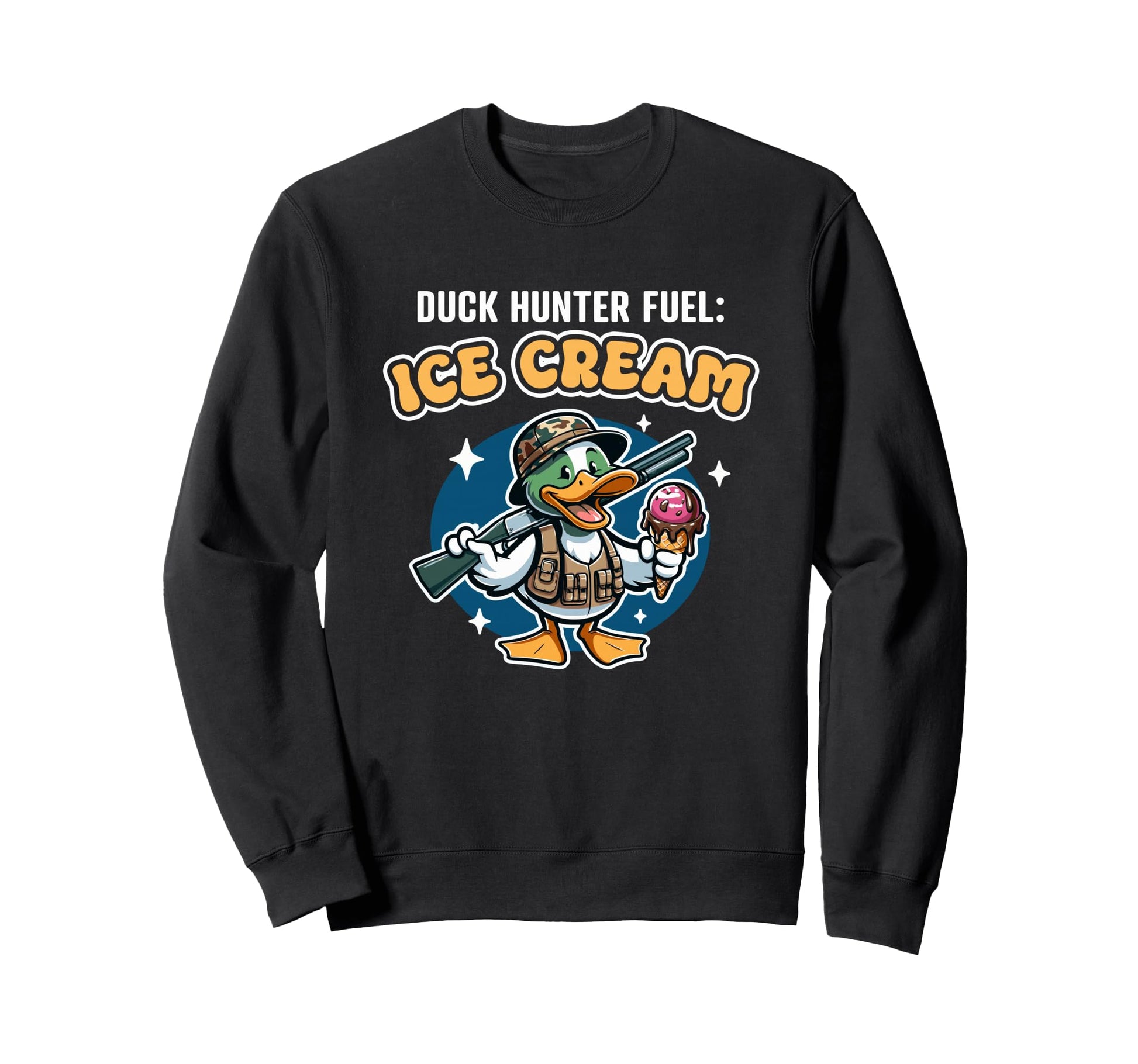 Duck Hunter Fuel Ice Cream Funny Duck Sweatshirt - Minimalist Print Unisex - T-Shirt, Sweatshirt, Hoodie