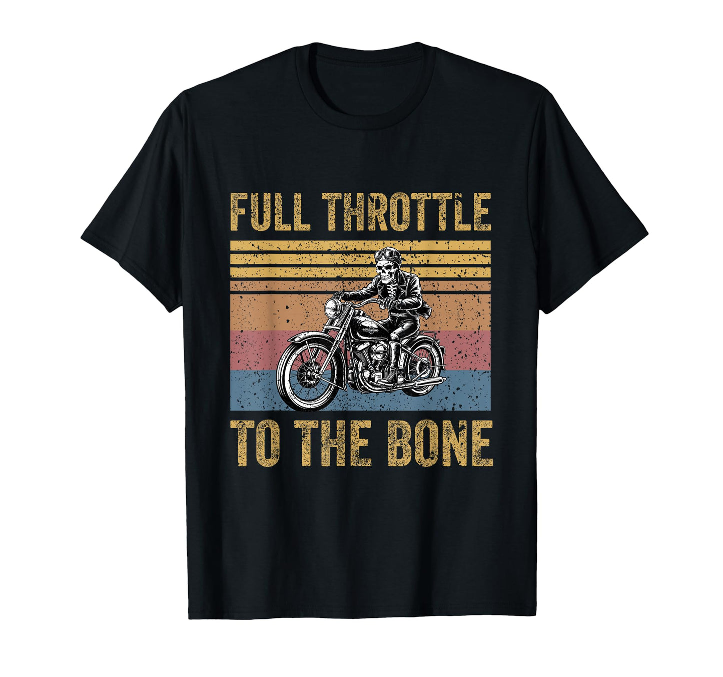 Skeleton Biker Motorcycle Dad Full T-Shirt - Minimalist Print Men Women - T-Shirt, Sweatshirt, Hoodie