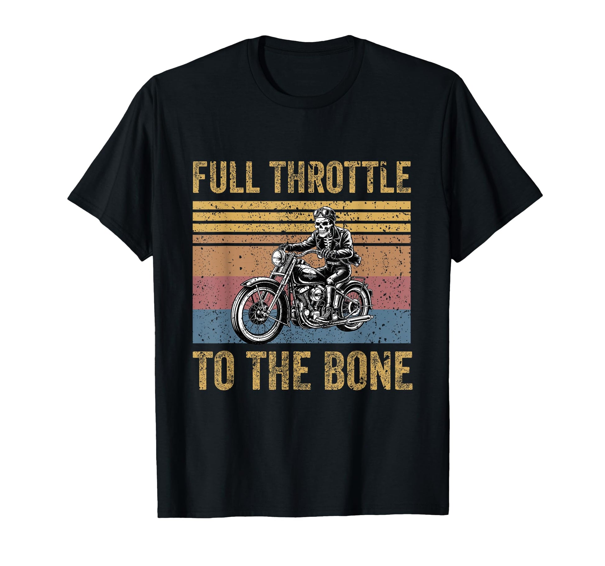Skeleton Biker Motorcycle Dad Full T-Shirt - Minimalist Print Men Women - T-Shirt, Sweatshirt, Hoodie