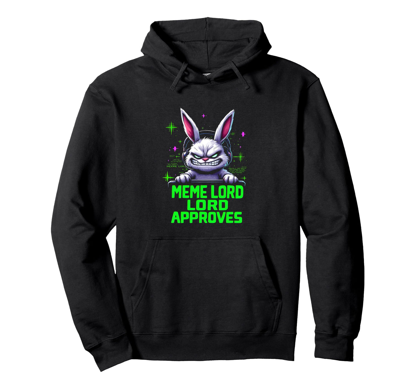 Grumpy Bunny Meme Lord Approves Viral Hoodie - Custom Art Print Men Women - T-Shirt, Sweatshirt, Hoodie