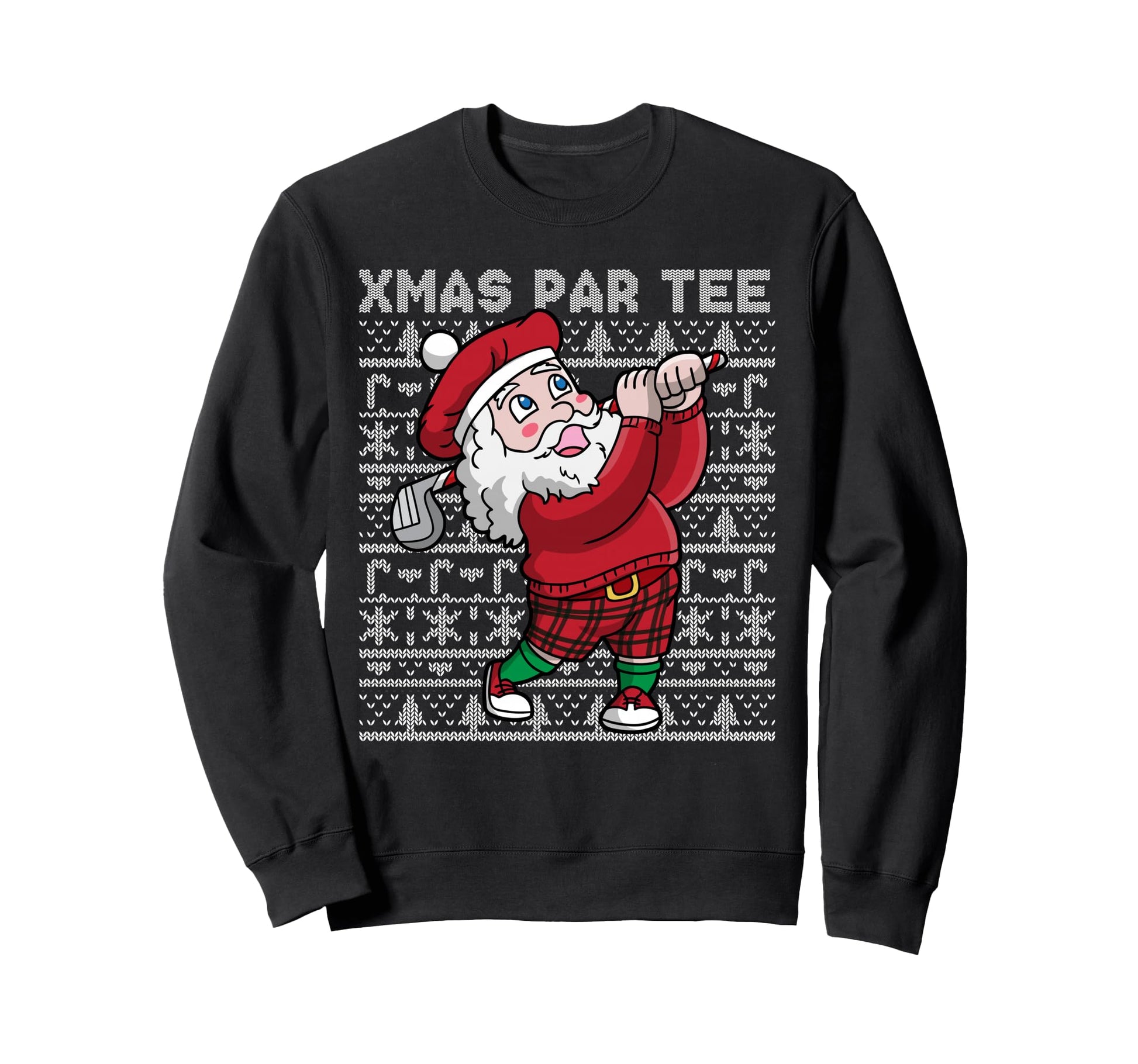 Golf Santa Claus Ugly Par Golfing Gift Sweatshirt - Graphic Print Unisex - T-Shirt, Sweatshirt, Hoodie