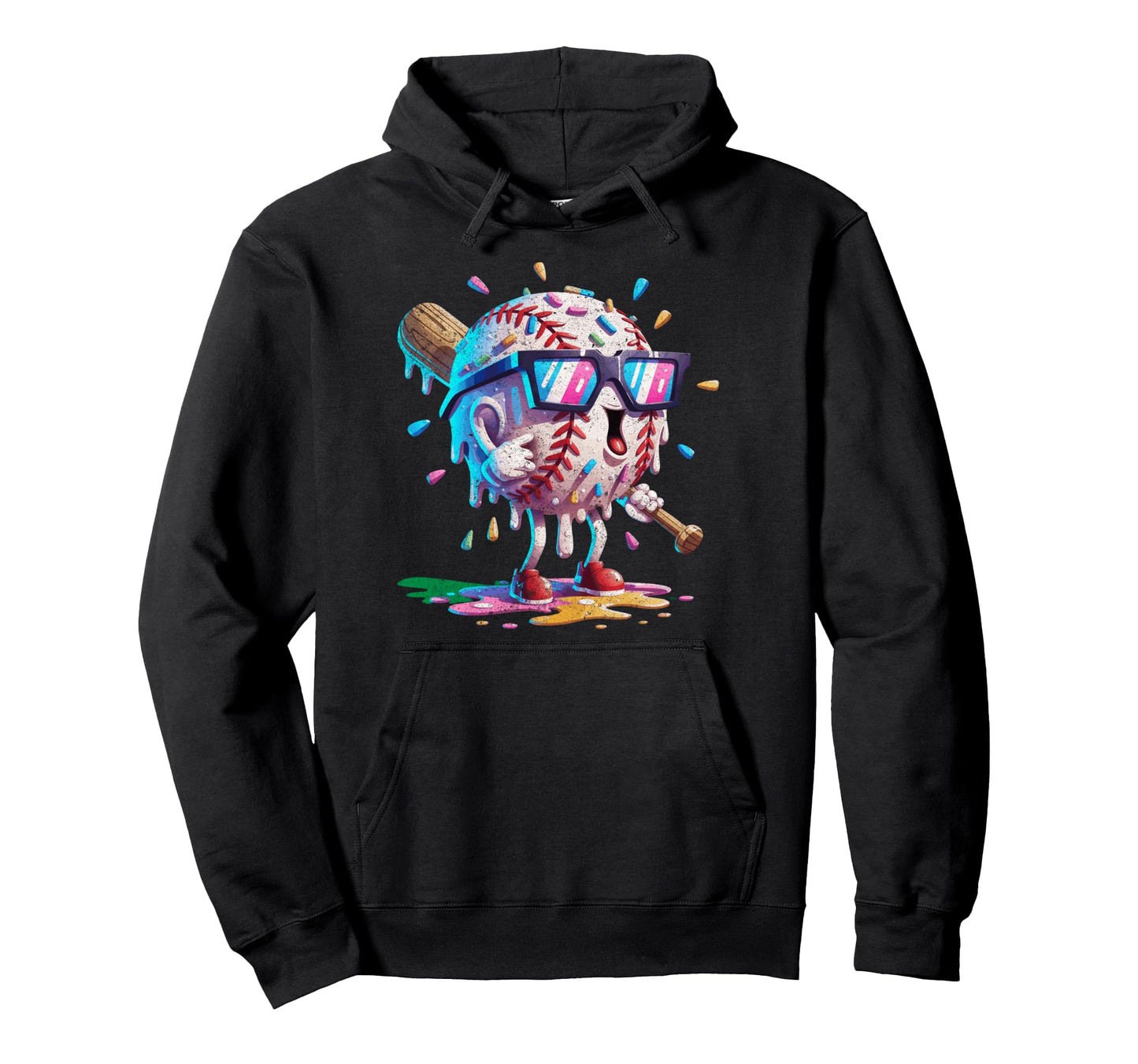 Baseball Ice Cream Drip Gamer Gifts T-Shirt - Custom Art Print for Adults - T-Shirt, Sweatshirt, Hoodie