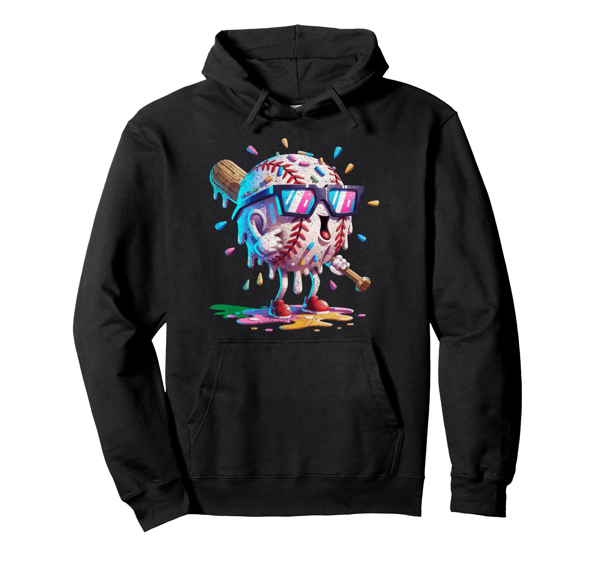 Baseball Ice Cream Drip Gamer Gifts T-Shirt - Custom Art Print for Adults - T-Shirt, Sweatshirt, Hoodie