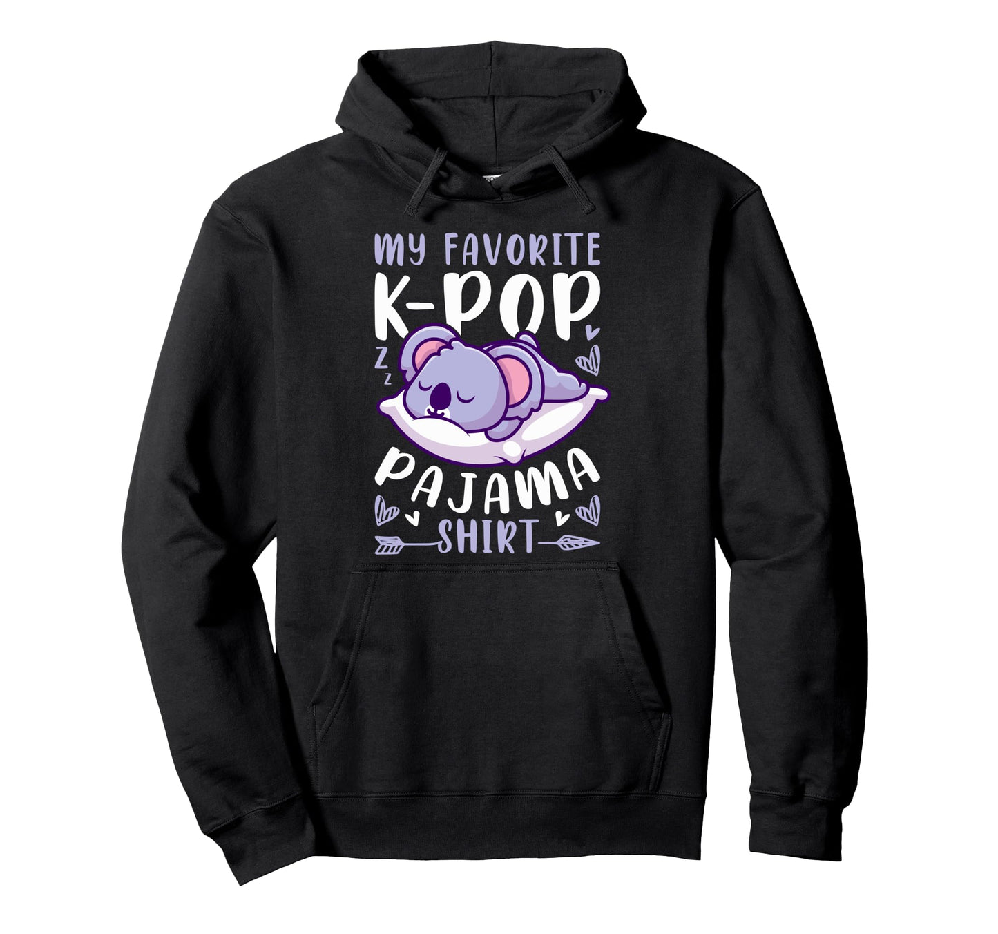 K Pop Music Sleeping Koala K Pop Pajama Hoodie - Minimalist Print Men Women - T-Shirt, Sweatshirt, Hoodie