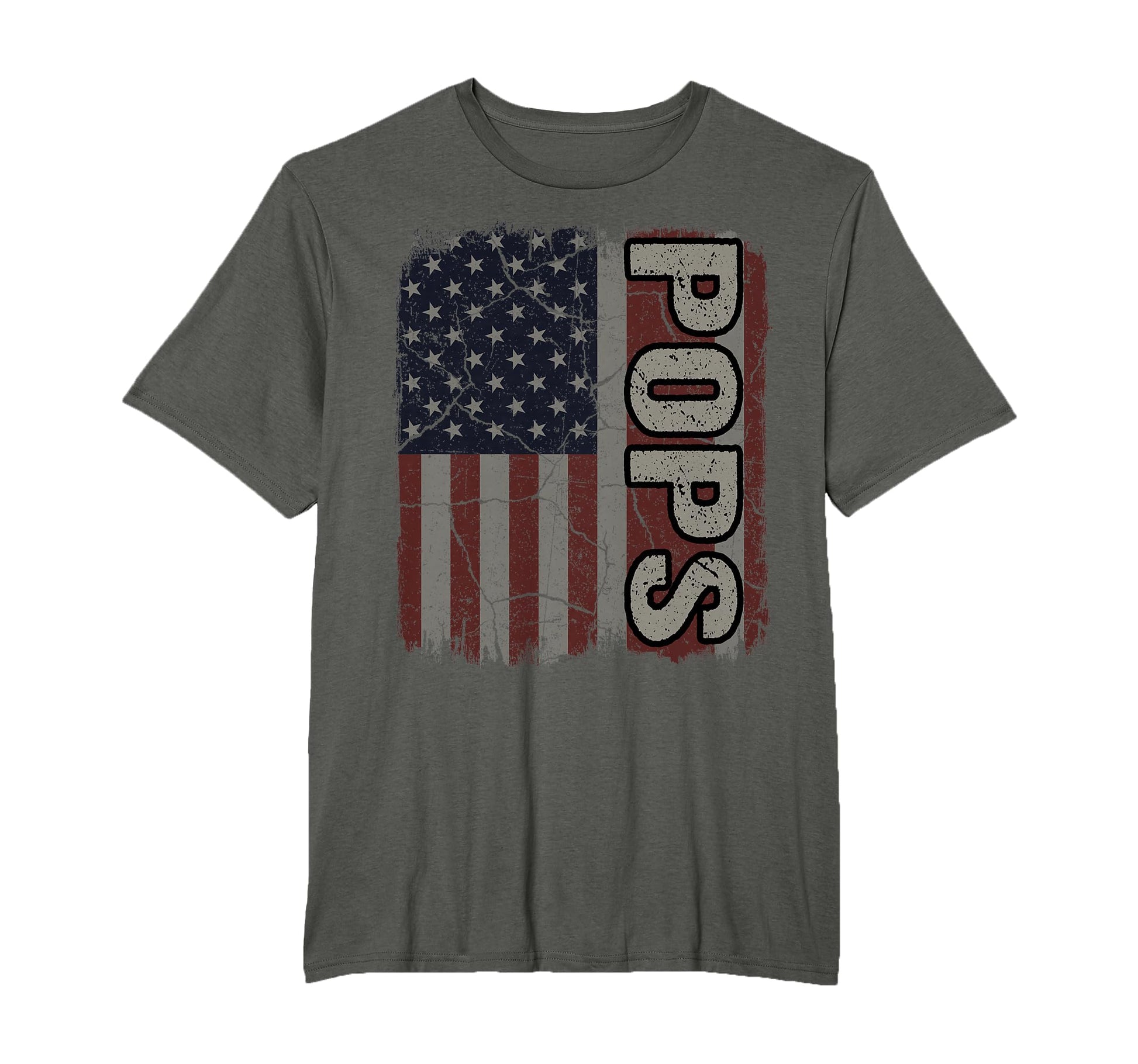 Pops American Flag Fathers Day 4Th T-Shirt - Streetwear Style for Adults - T-Shirt, Sweatshirt, Hoodie