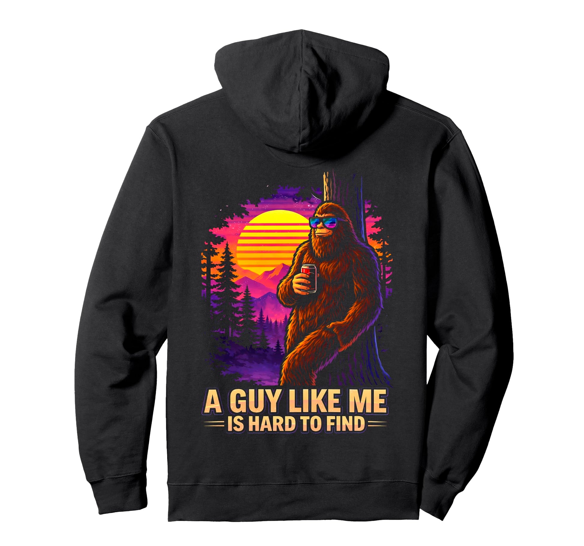 Funny Bigfoot Sunset Forest Sasquatch Hoodie - Novelty Apparel for Adults - T-Shirt, Sweatshirt, Hoodie
