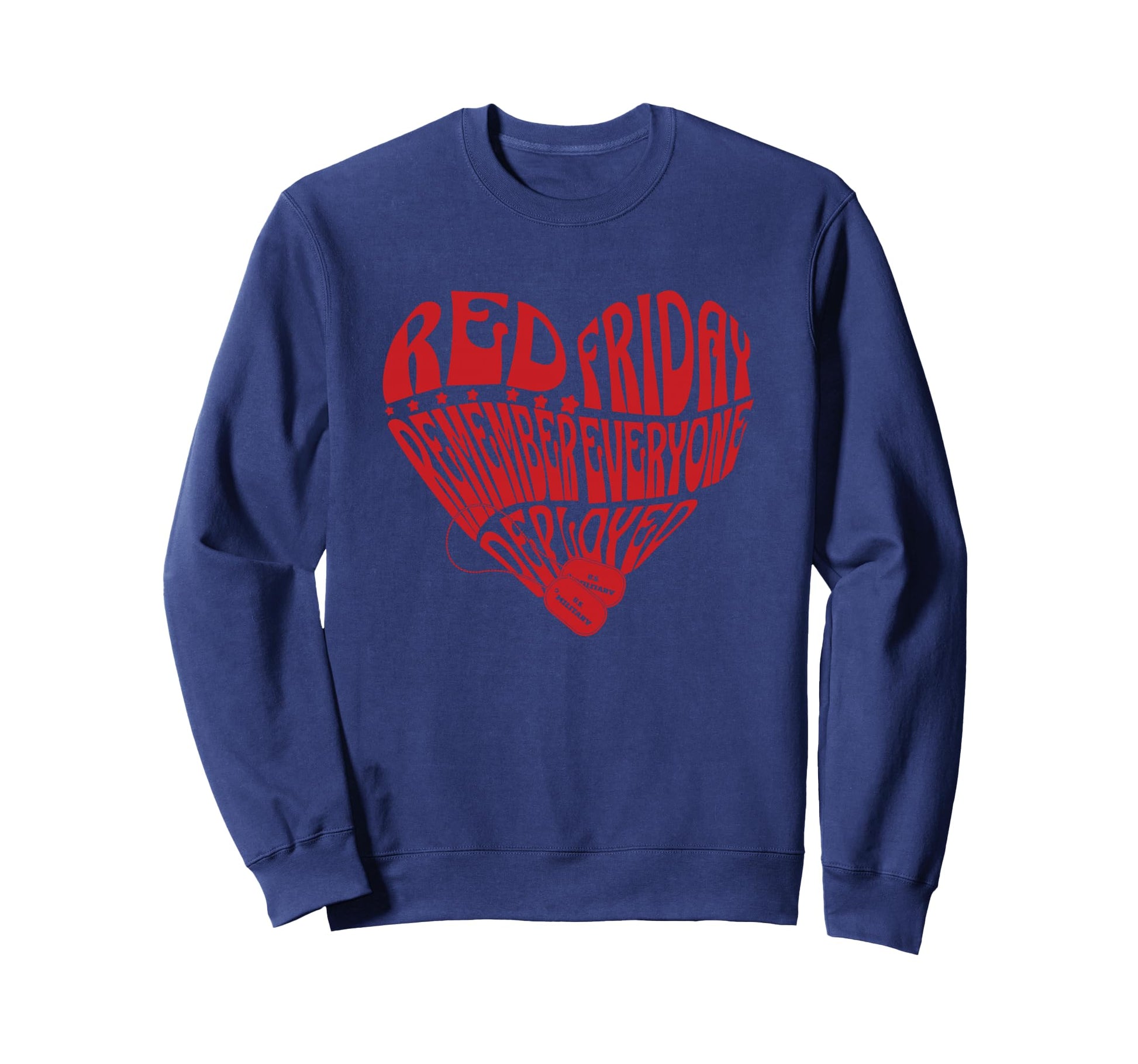 Red Friday Military Heart Remember Sweatshirt - Minimalist Print Unisex - T-Shirt, Sweatshirt, Hoodie