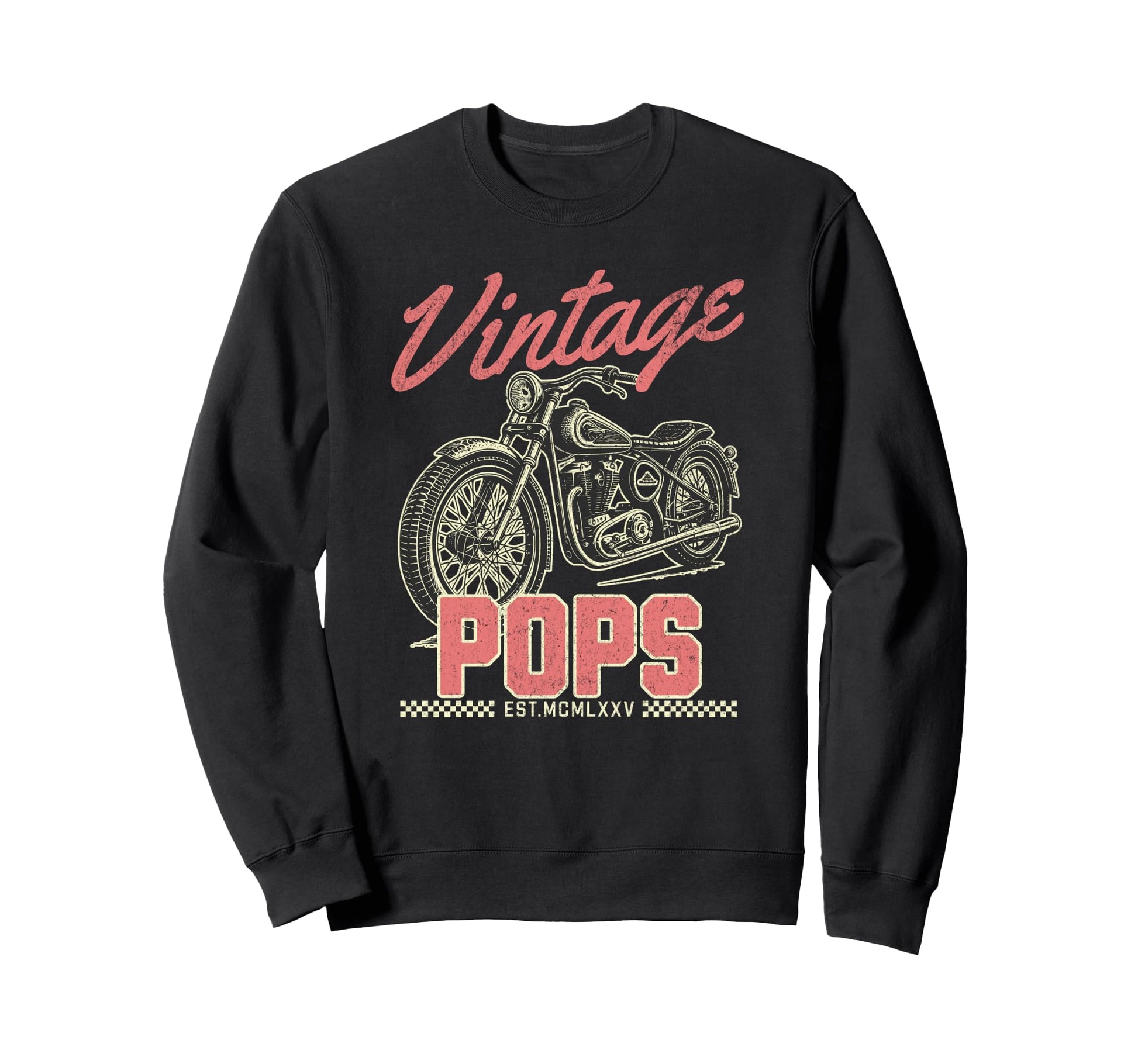 Pops Motorcycle Fathers Day Mechanic Sweatshirt - Unique Graphic Men Women - T-Shirt, Sweatshirt, Hoodie