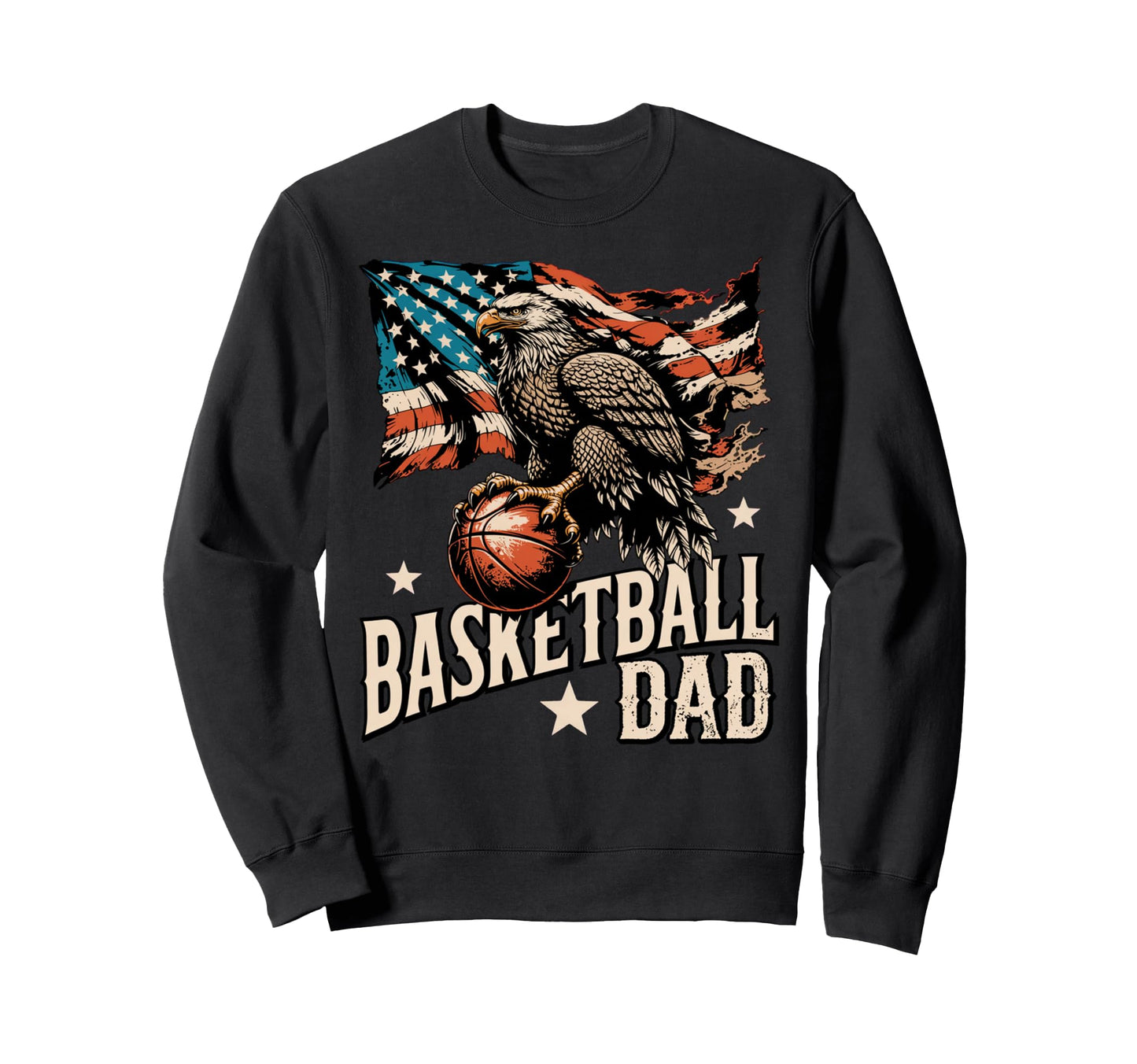 Basketball American Flag Sweatshirt - Aesthetic Graphic for Adults - T-Shirt, Sweatshirt, Hoodie