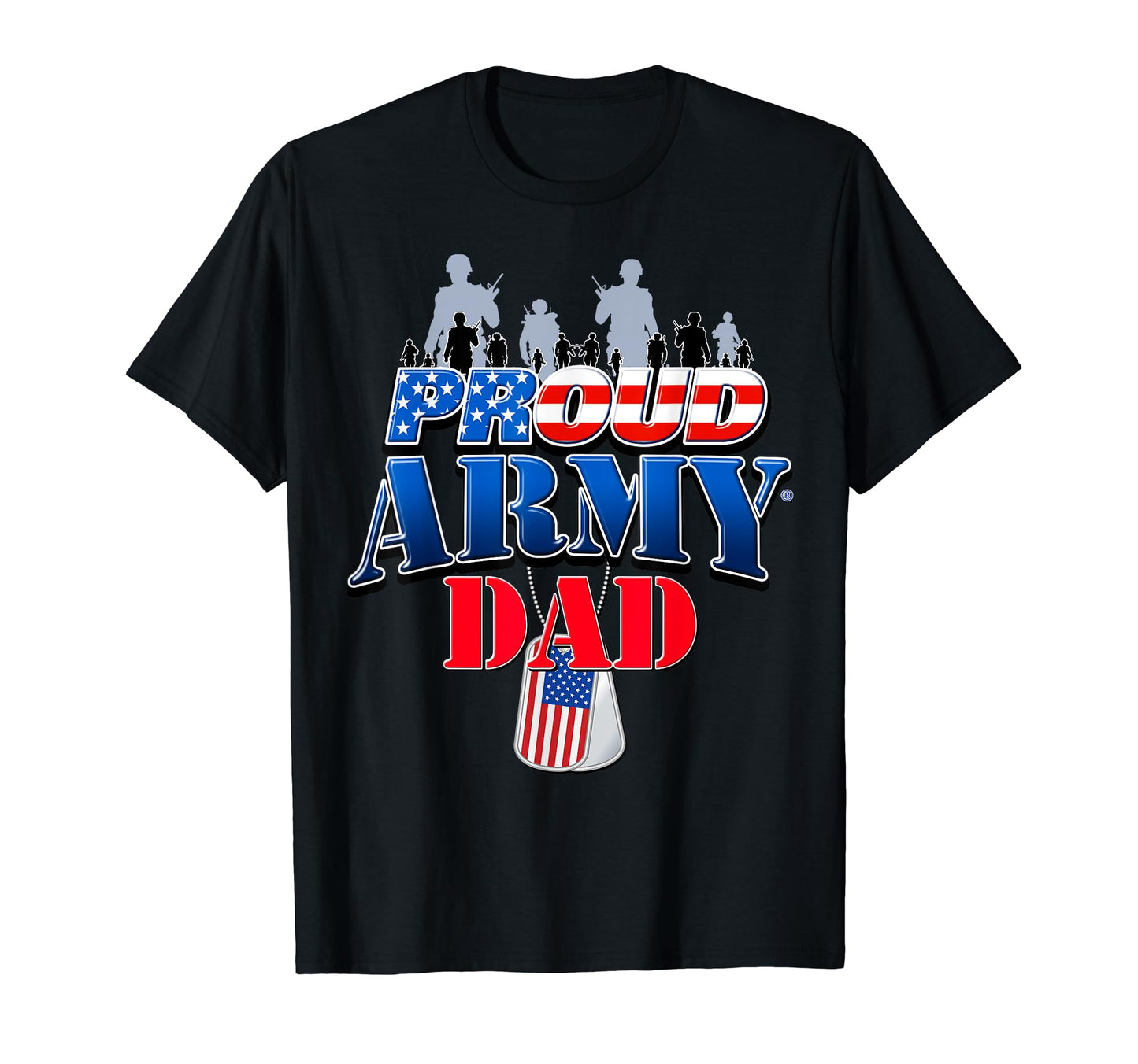 Proud Army Dad Patriotic American Flag T-Shirt - Custom Art Print Unisex - T-Shirt, Sweatshirt, Hoodie