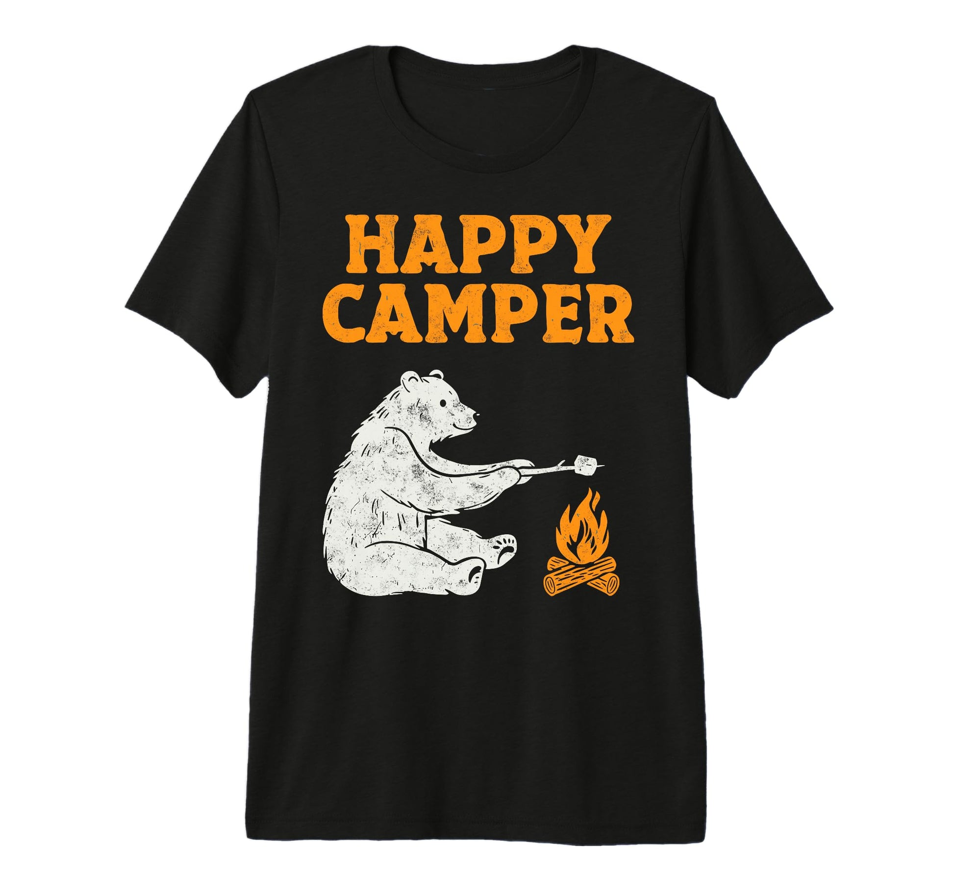 Happy Camper Mountain Hiking Camping T-Shirt - Graphic Print Men Women - T-Shirt, Sweatshirt, Hoodie