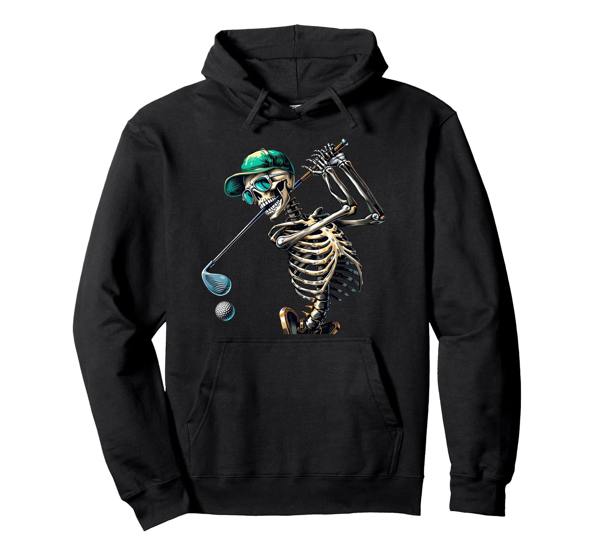Skeleton Golf Halloween Golfer Golf Player Hoodie - Novelty Apparel Unisex - T-Shirt, Sweatshirt, Hoodie