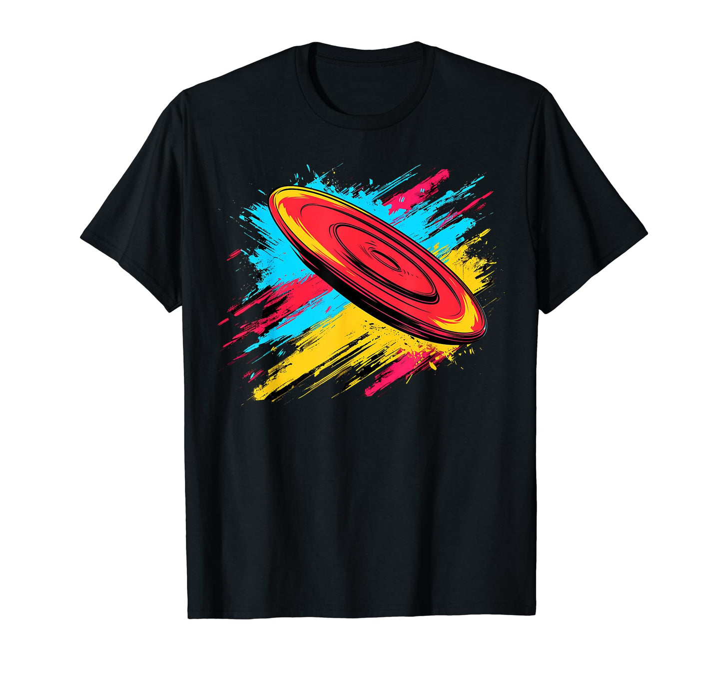 Colorful Painted Frisbee Artistic T-Shirt - Aesthetic Graphic Men Women - T-Shirt, Sweatshirt, Hoodie