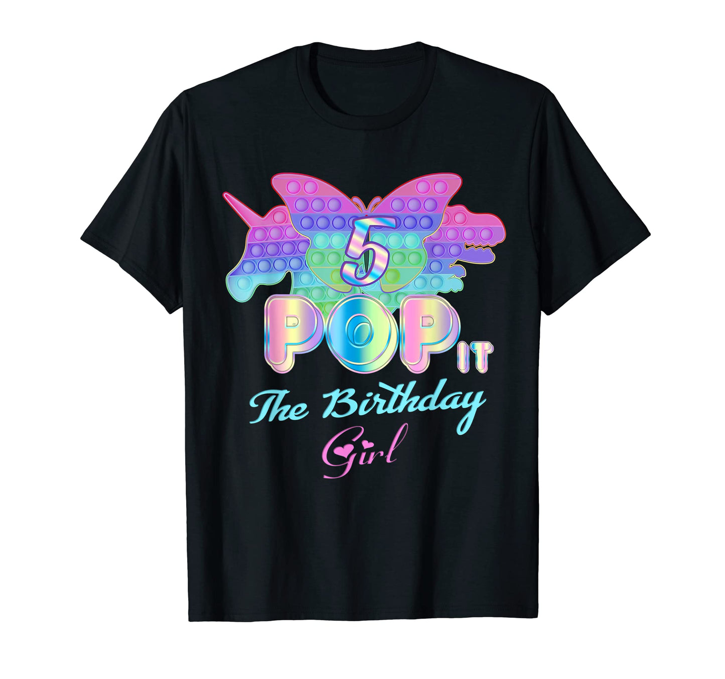 Birthday Pop It 5 Year Old 5Th Birthday T-Shirt - Aesthetic Graphic Unisex - T-Shirt, Sweatshirt, Hoodie