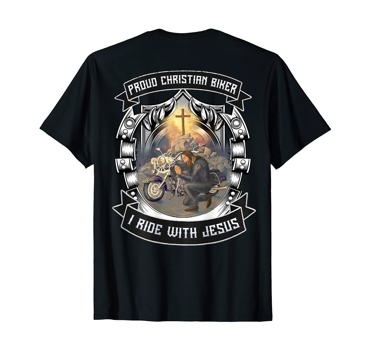 Christian Biker I Ride Jesus Artwork T-Shirt - Streetwear Style Unisex - T-Shirt, Sweatshirt, Hoodie