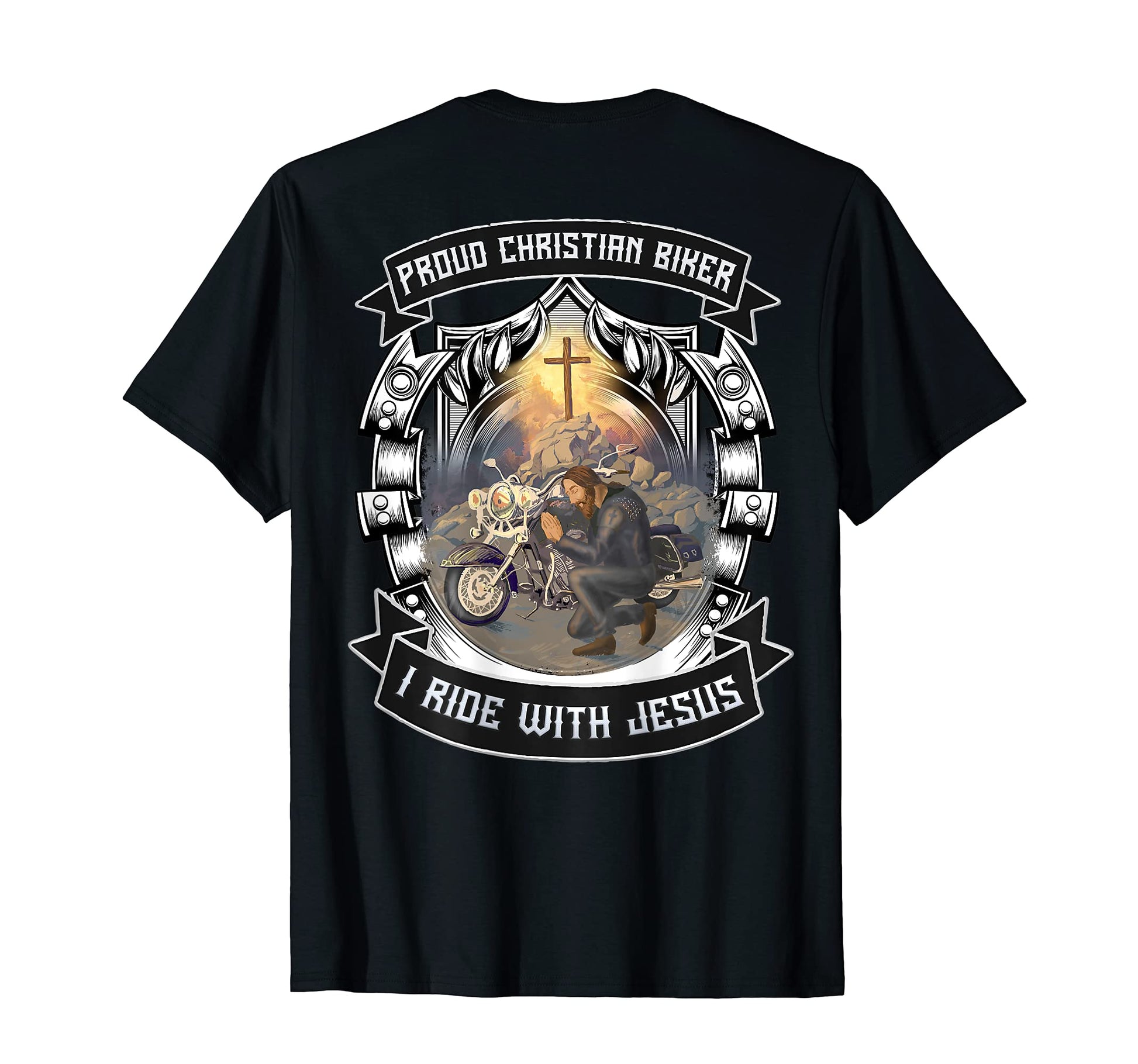 Christian Biker I Ride Jesus Artwork T-Shirt - Streetwear Style Unisex - T-Shirt, Sweatshirt, Hoodie