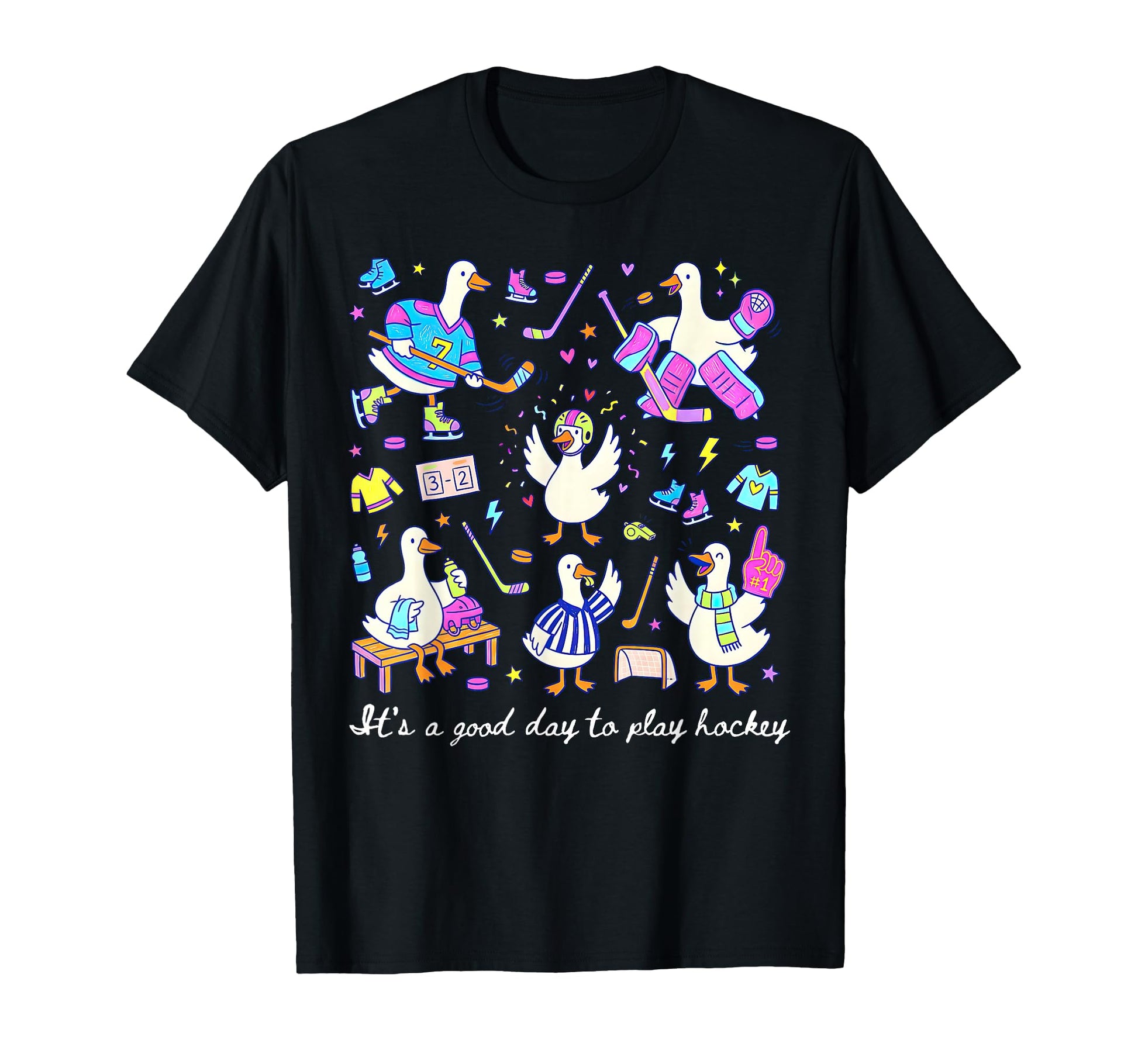 Its Good Day To Play Hockey Silly T-Shirt - Trendy Graphic for Adults - T-Shirt, Sweatshirt, Hoodie