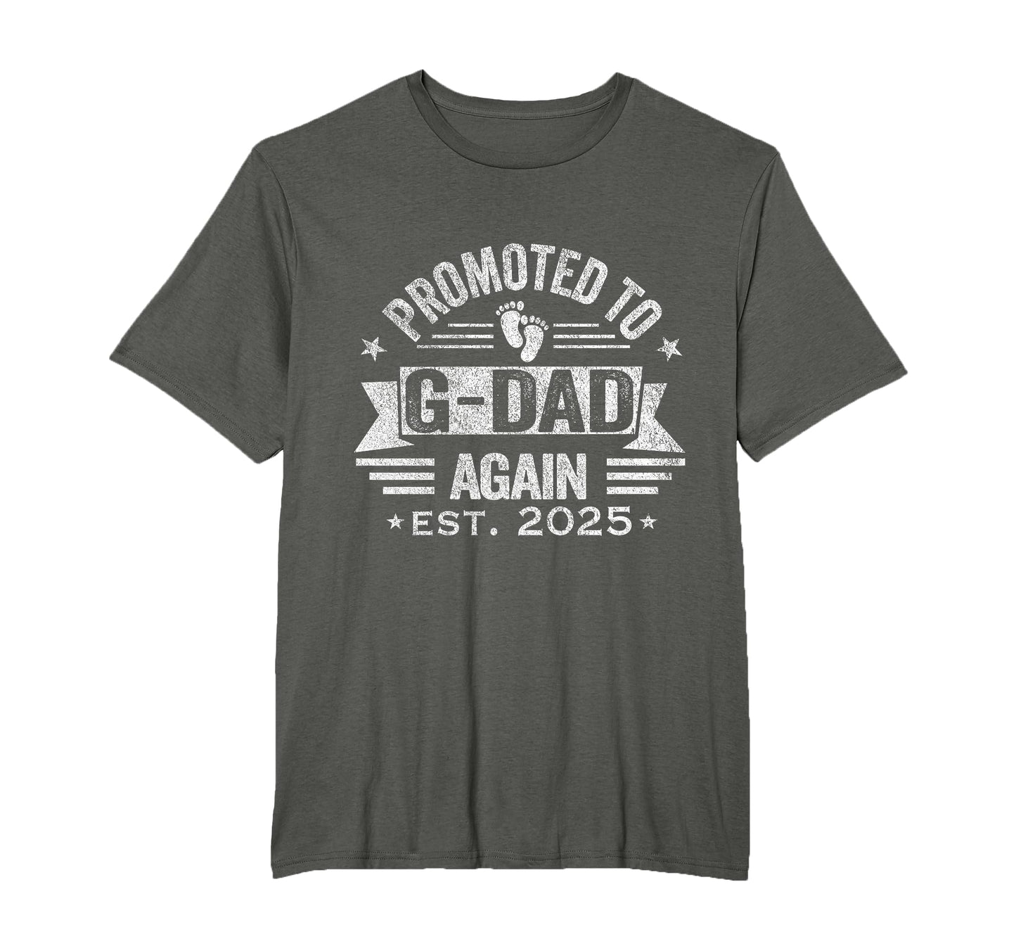 Promoted To G Dad Again 2025 Grandpa T-Shirt - Minimalist Print Unisex - T-Shirt, Sweatshirt, Hoodie