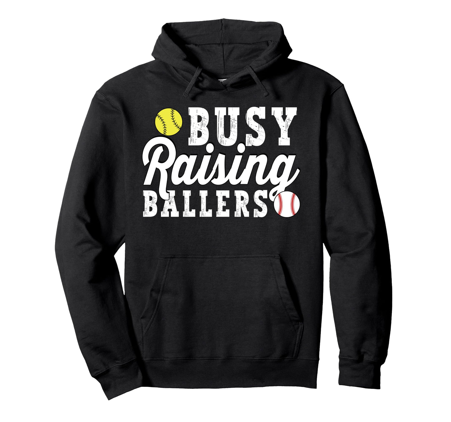 Busy Raising Ballers Baseball Hoodie - Fun Novelty Design Men Women - T-Shirt, Sweatshirt, Hoodie