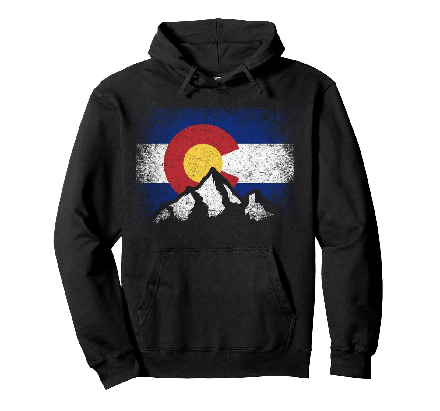 Colorado Flag Mountain Ski Winter Gift Hoodie - Unique Graphic Unisex - T-Shirt, Sweatshirt, Hoodie