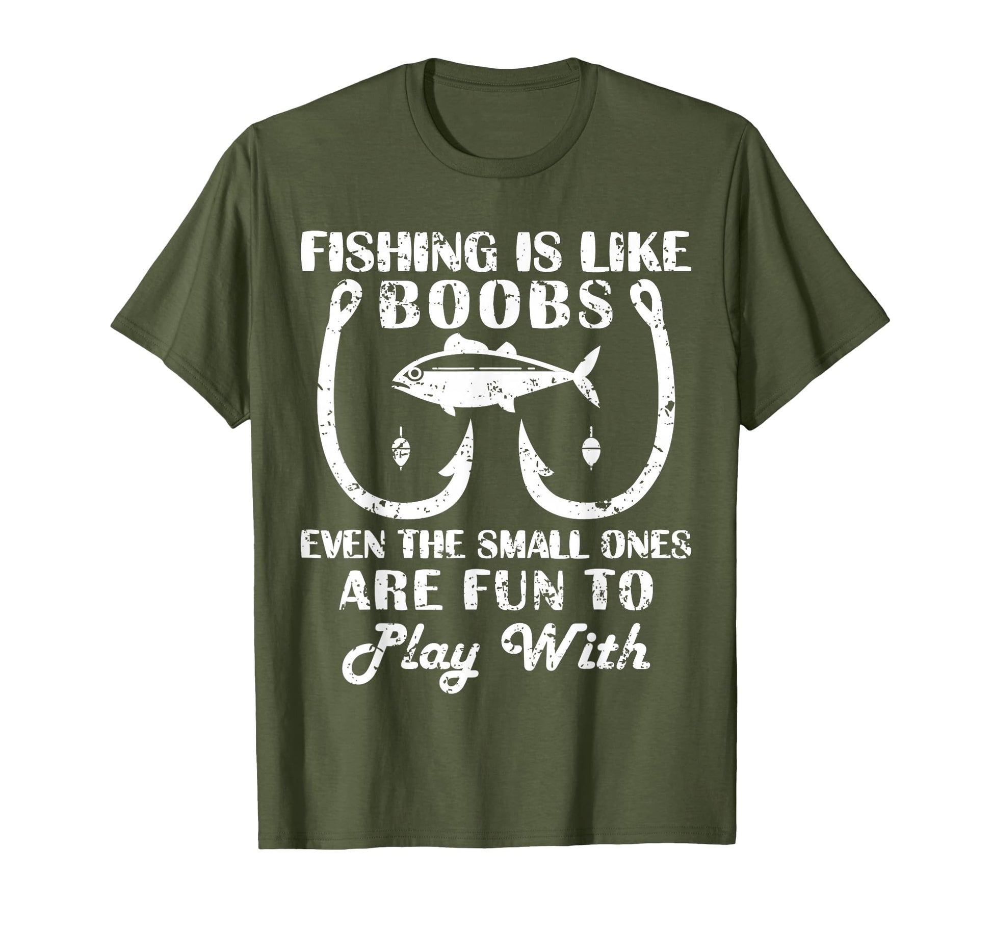 Fishing Is Like Boobs Fishing Shirts T-Shirt - Trendy Graphic for Adults - T-Shirt, Sweatshirt, Hoodie