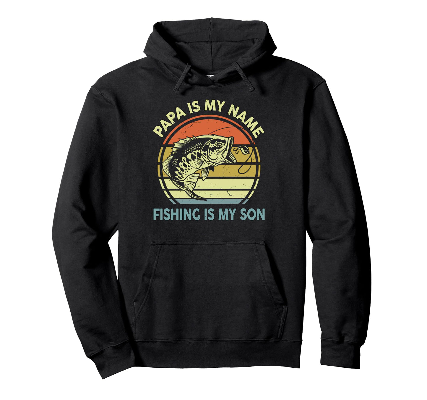 Funny Fishing Bass Dad Papa Father Hoodie - Unique Graphic Men Women - T-Shirt, Sweatshirt, Hoodie