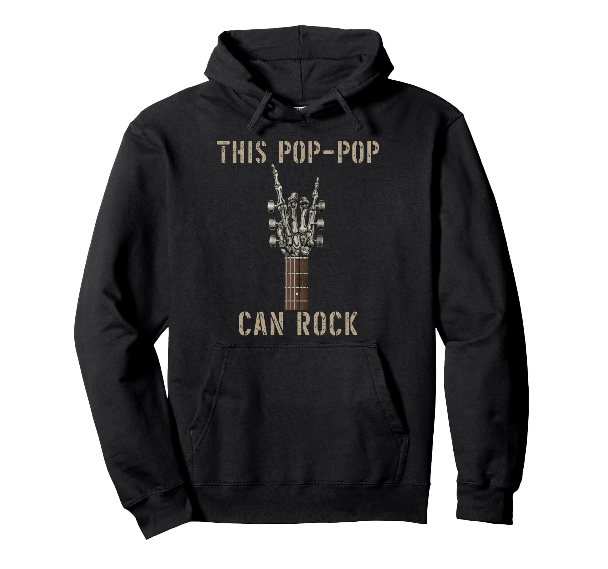 This Pop Pop Can Rock Skeleton Hand Music Hoodie - Graphic Print Men Women - T-Shirt, Sweatshirt, Hoodie