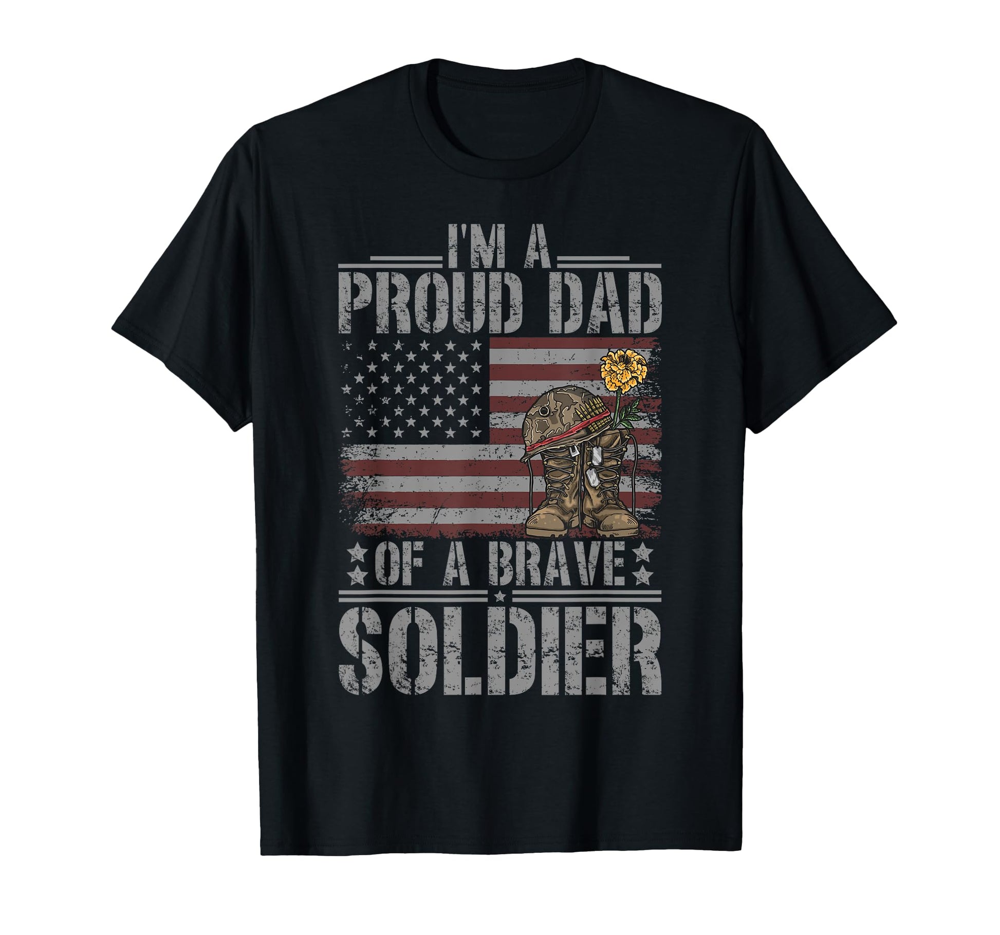 Im Proud Dad Military Dad Us Flag T-Shirt - Fun Novelty Design for Adults - T-Shirt, Sweatshirt, Hoodie