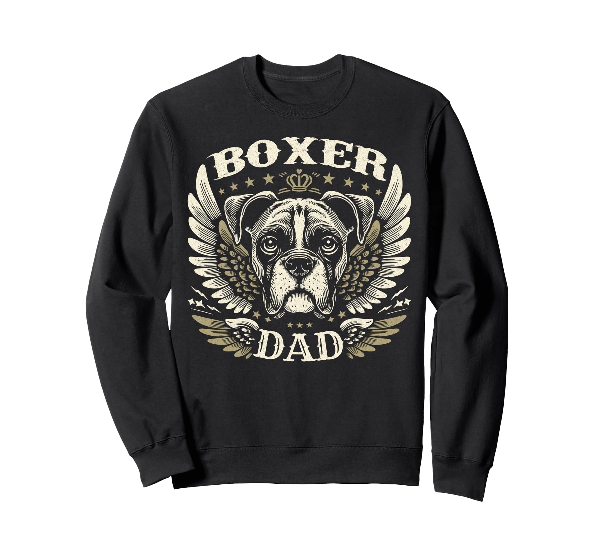 Boxer Dad Biker Wings Motorcycle Sweatshirt - Unique Graphic Men Women - T-Shirt, Sweatshirt, Hoodie