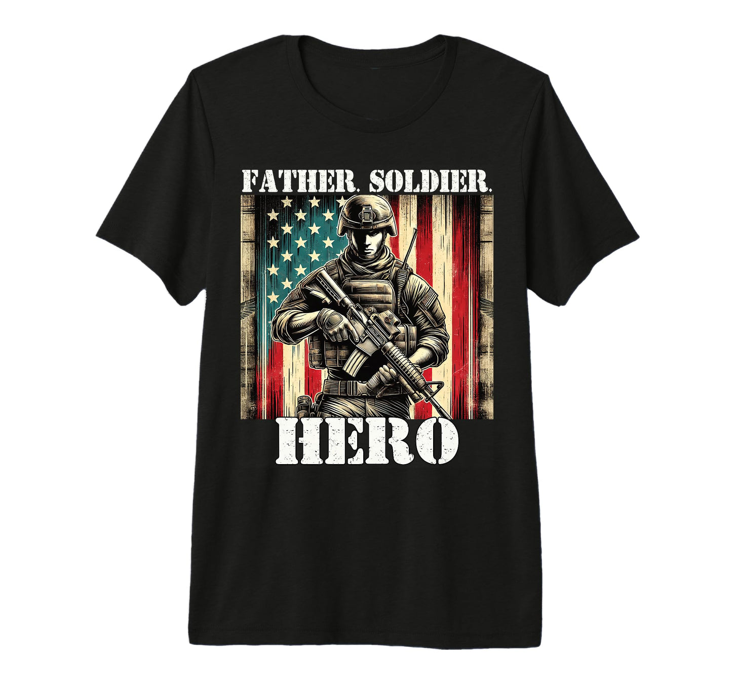 Proud Military Veteran Father Soldier T-Shirt - Fun Novelty Design Unisex - T-Shirt, Sweatshirt, Hoodie