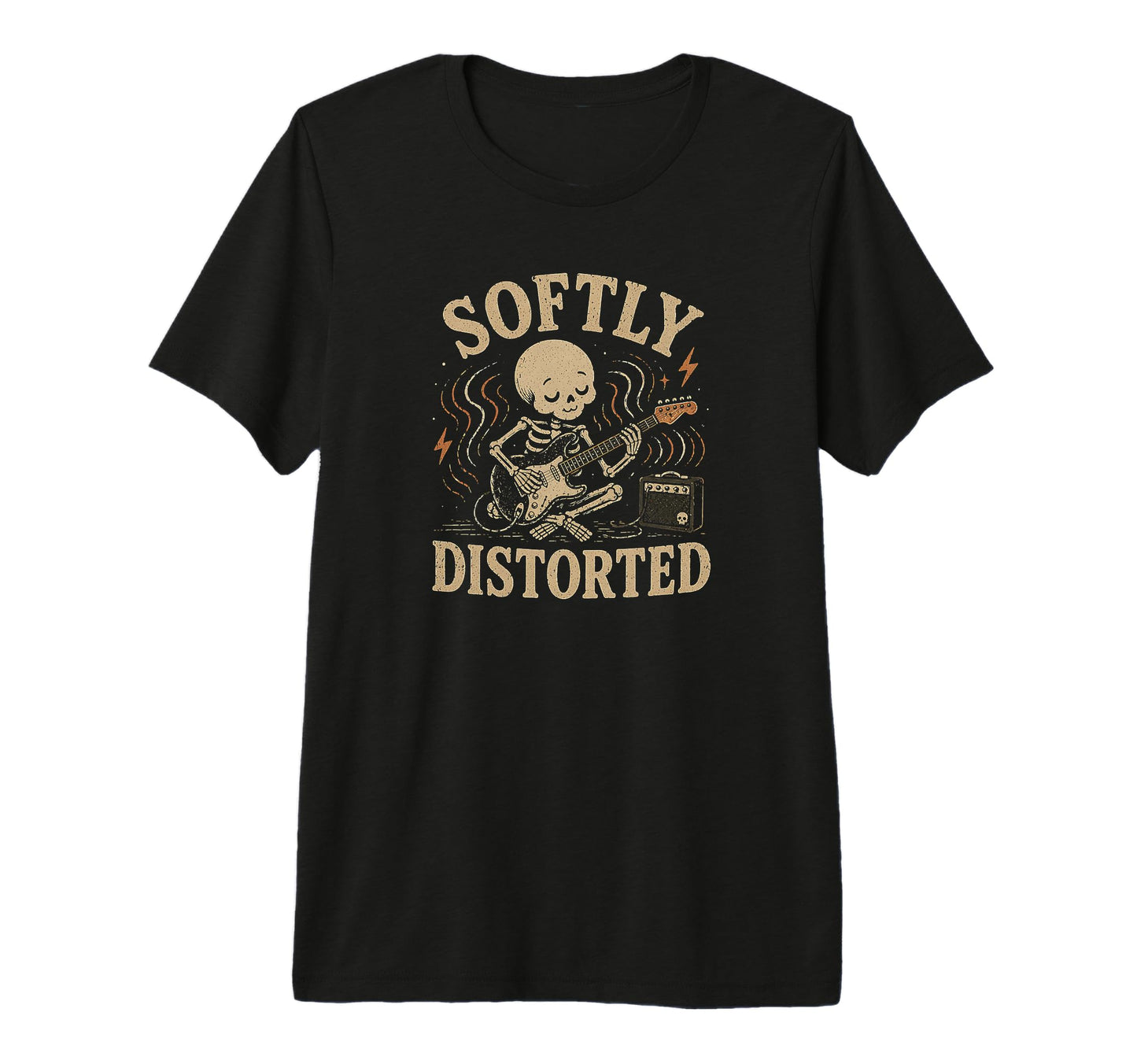 Softly Distorted Funny Guitar Player T-Shirt - Minimalist Print Unisex - T-Shirt, Sweatshirt, Hoodie