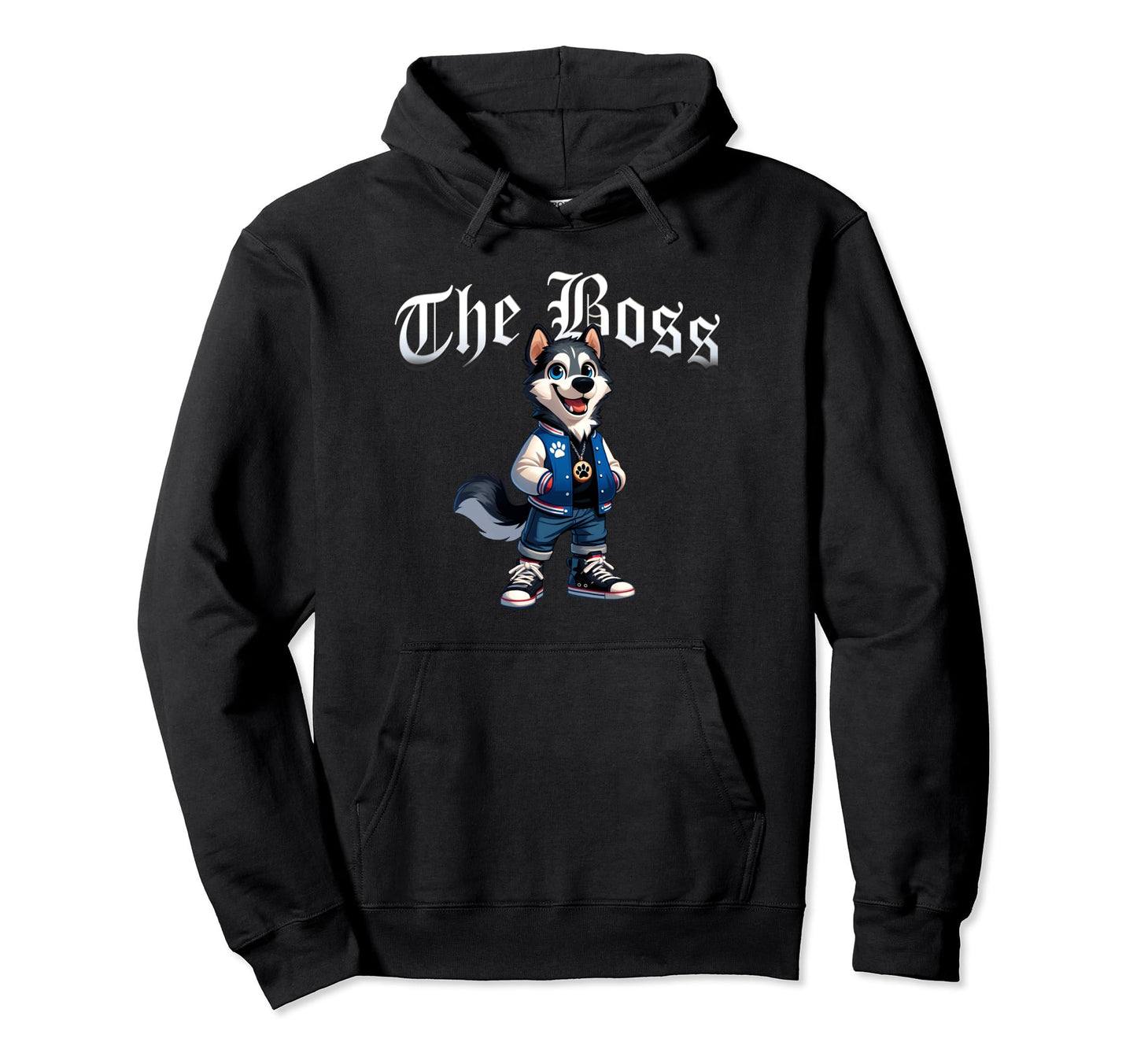 Shepsky Dog Boss Jacket Outfit Dog Mom Hoodie - Novelty Apparel for Adults - T-Shirt, Sweatshirt, Hoodie