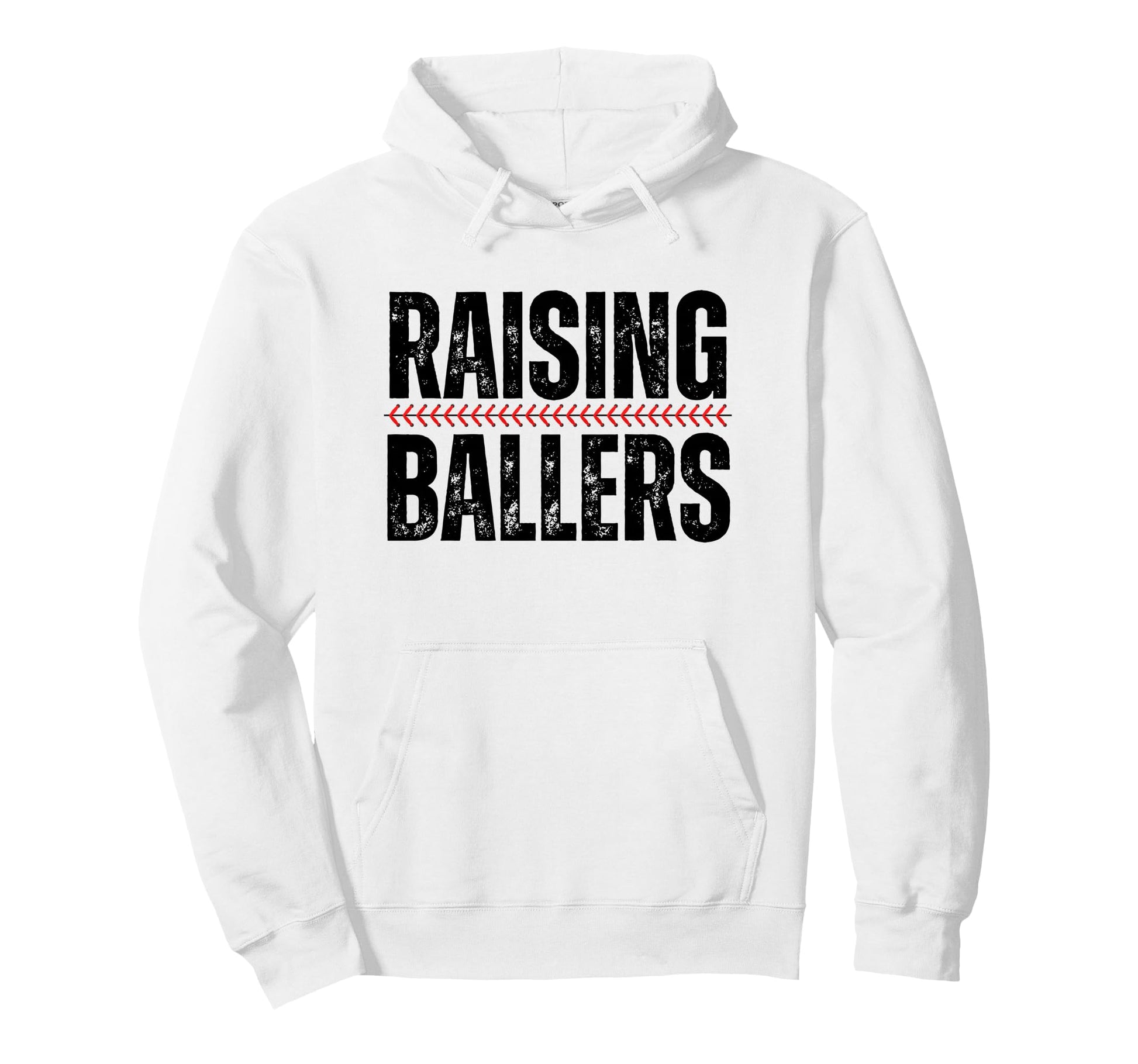 Raising Ballers Baseball Softball Mom Dad Hoodie - Graphic Print Unisex - T-Shirt, Sweatshirt, Hoodie
