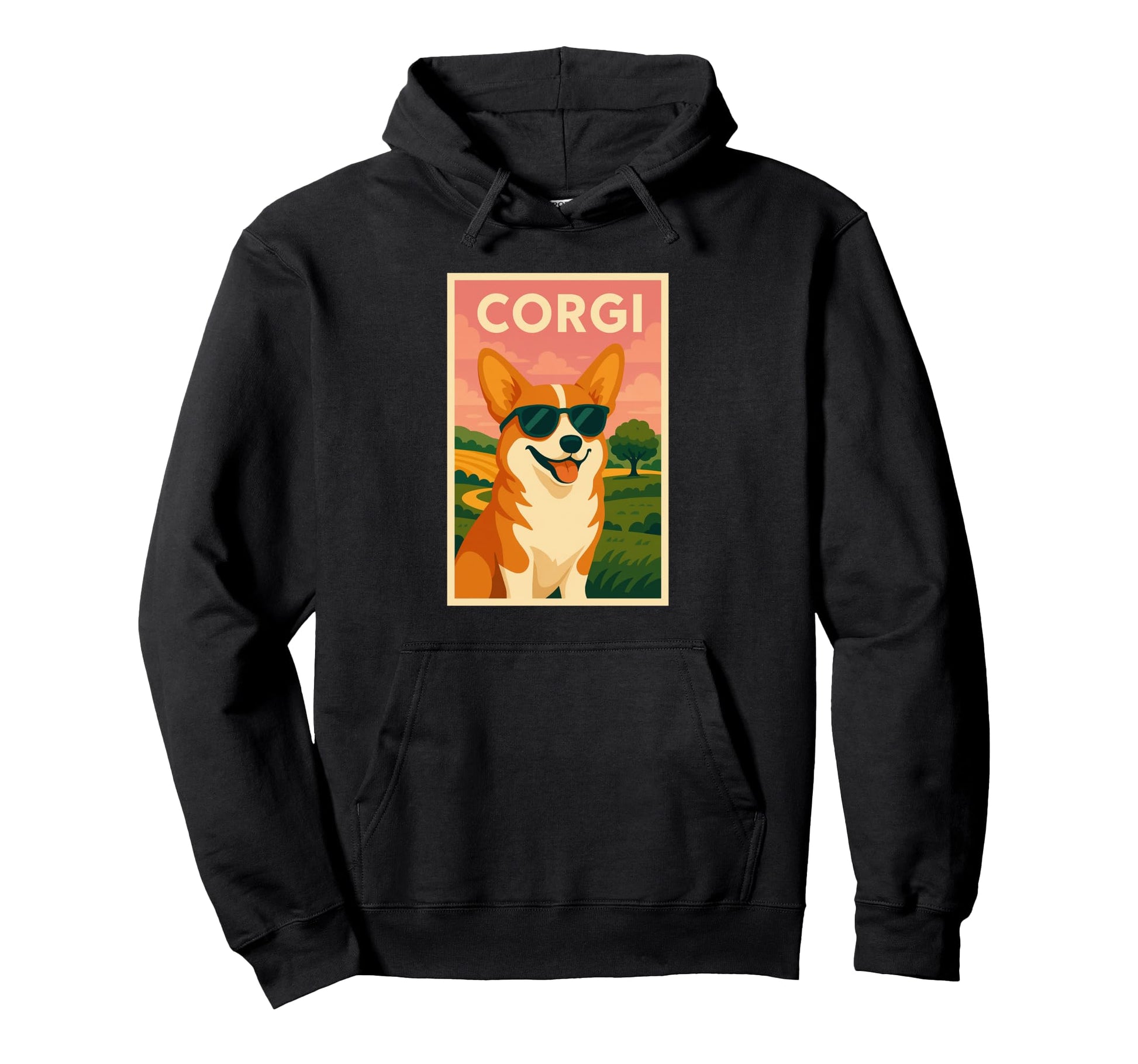 Welsh Corgi Art Minimalist Pop Art Corgi Hoodie - Custom Art Print Unisex - T-Shirt, Sweatshirt, Hoodie