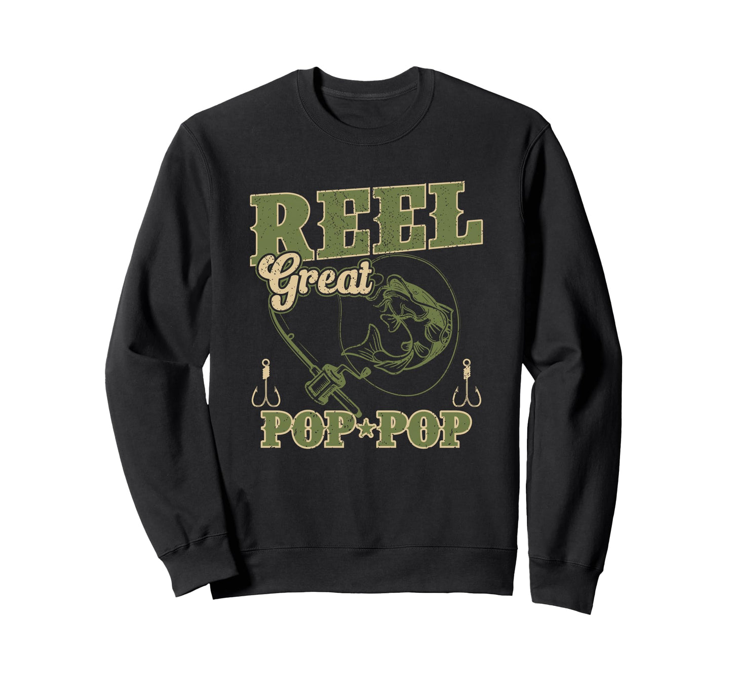 Reel Great Pop Pop Fishing Funny Sweatshirt - Custom Art Print Unisex - T-Shirt, Sweatshirt, Hoodie
