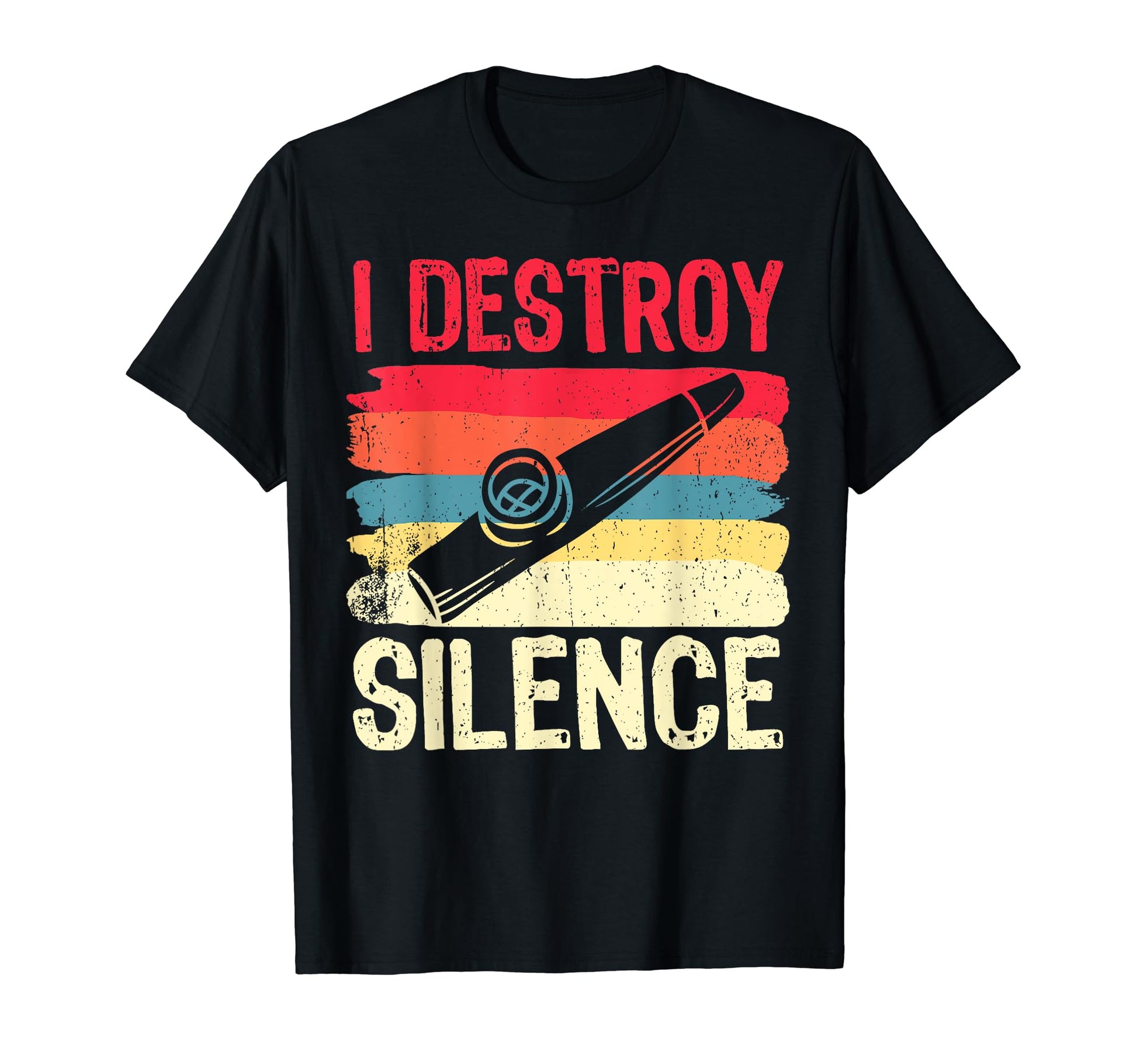 Funny Kazoo I Destroy Silence T-Shirt - Minimalist Print for Adults - T-Shirt, Sweatshirt, Hoodie