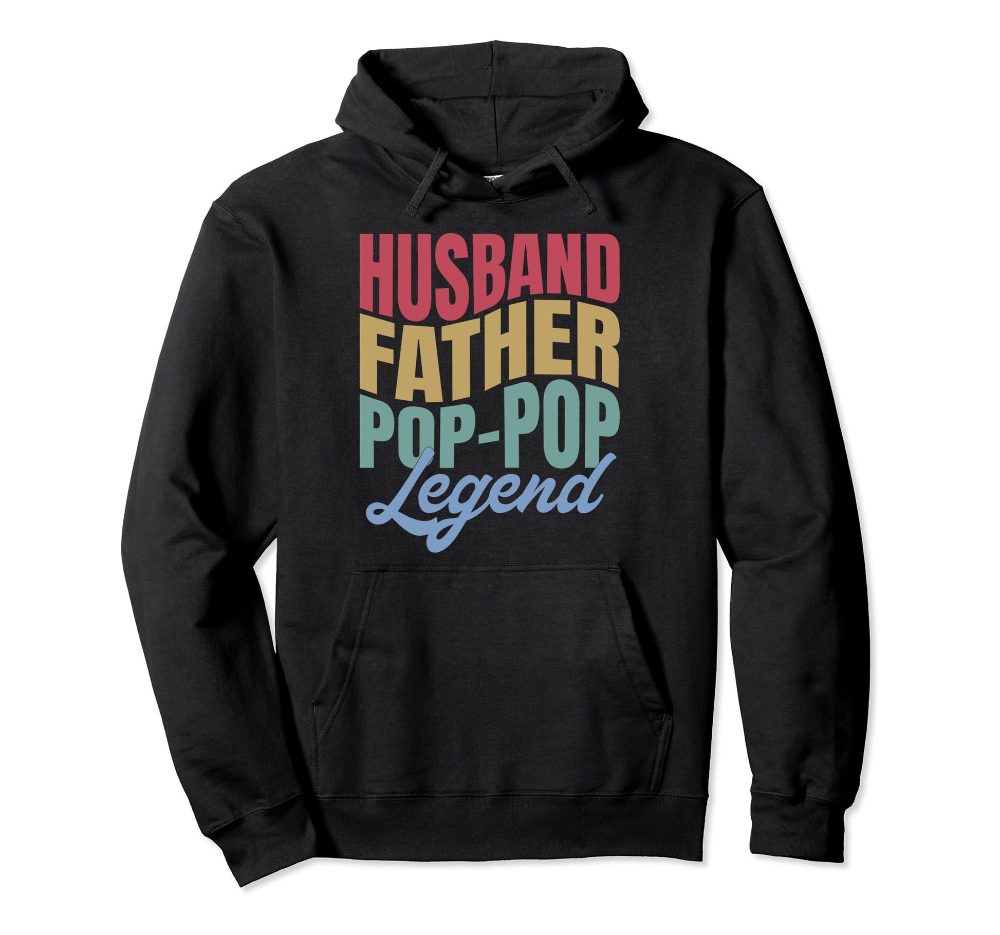 Husband Father Pop Pop Legend Wavy Hoodie - Graphic Print for Adults - T-Shirt, Sweatshirt, Hoodie