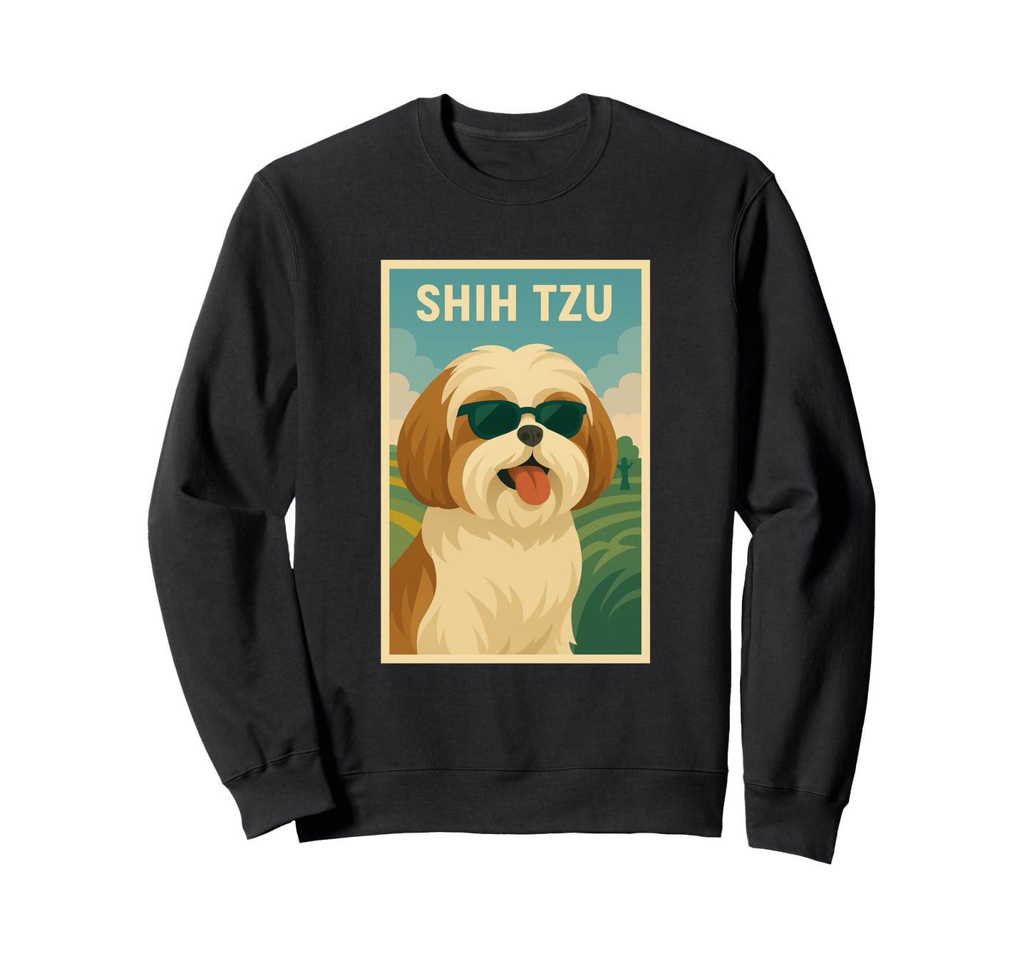 Shih Tzu Art Minimalist Pop Art Sweatshirt - Trendy Graphic for Adults - T-Shirt, Sweatshirt, Hoodie