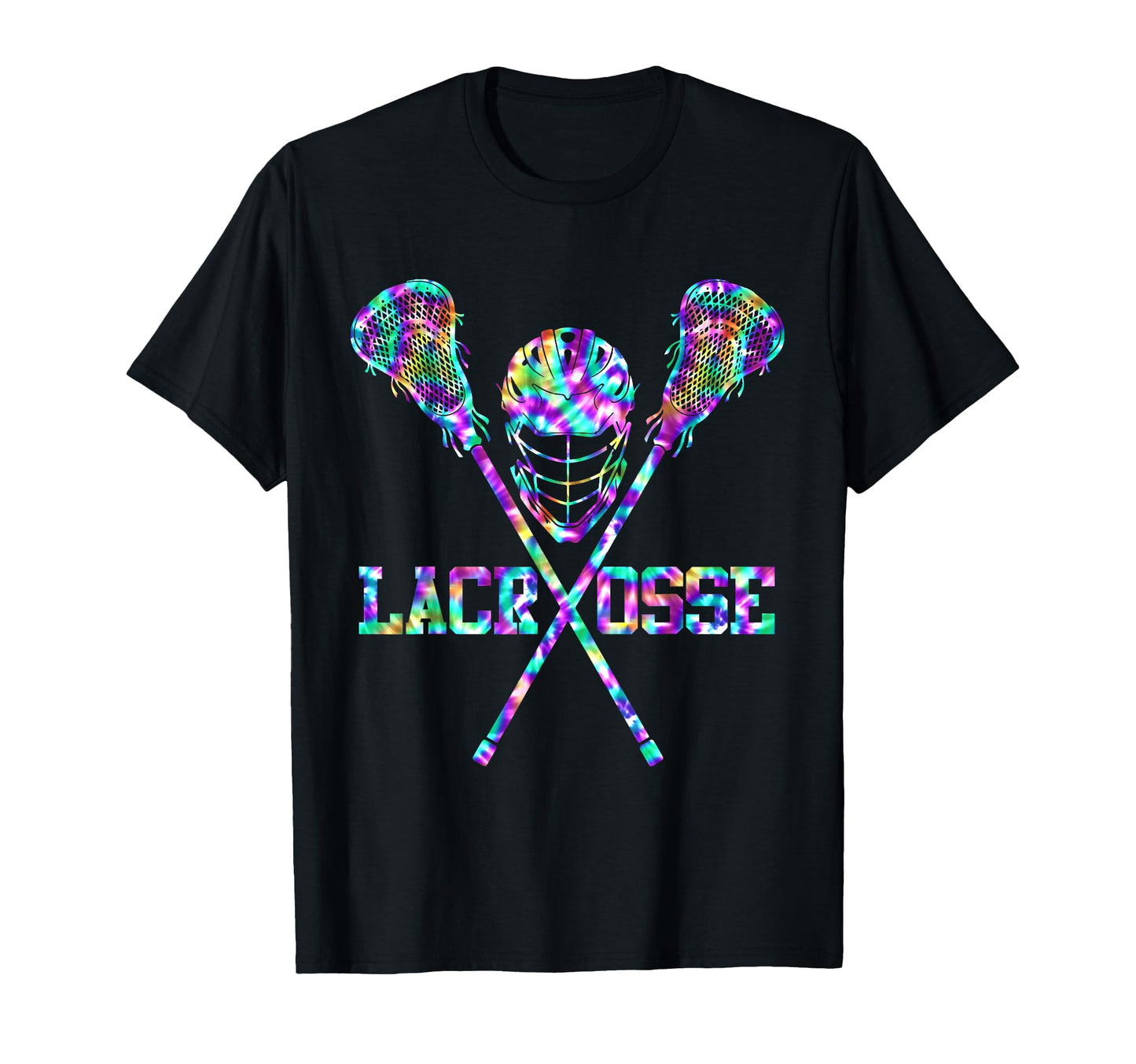 Lacrosse Tie Dye Lax Helmet Sticks T-Shirt - Casual Everyday Wear Men Women - T-Shirt, Sweatshirt, Hoodie