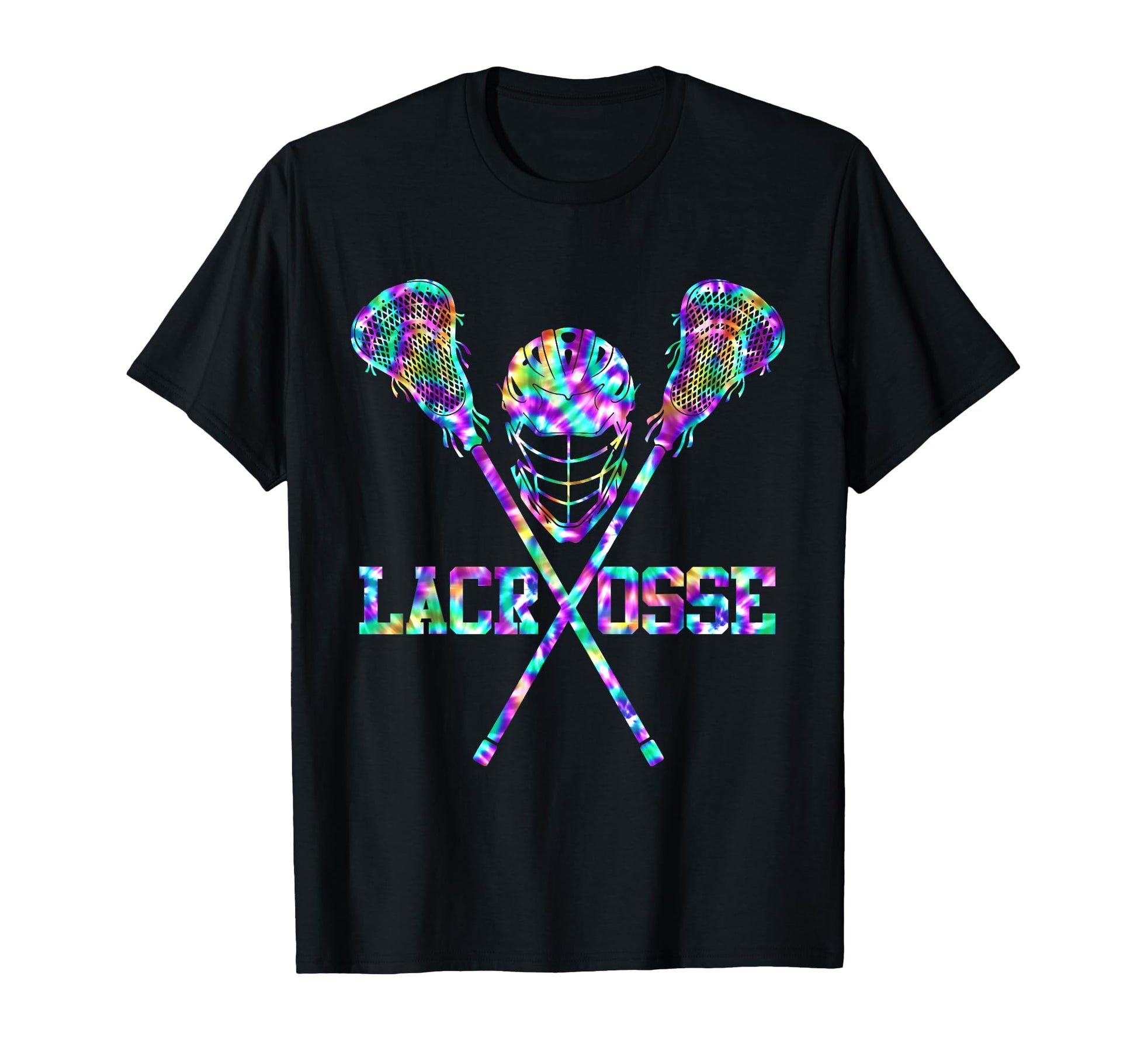 Lacrosse Tie Dye Lax Helmet Sticks T-Shirt - Casual Everyday Wear Men Women - T-Shirt, Sweatshirt, Hoodie