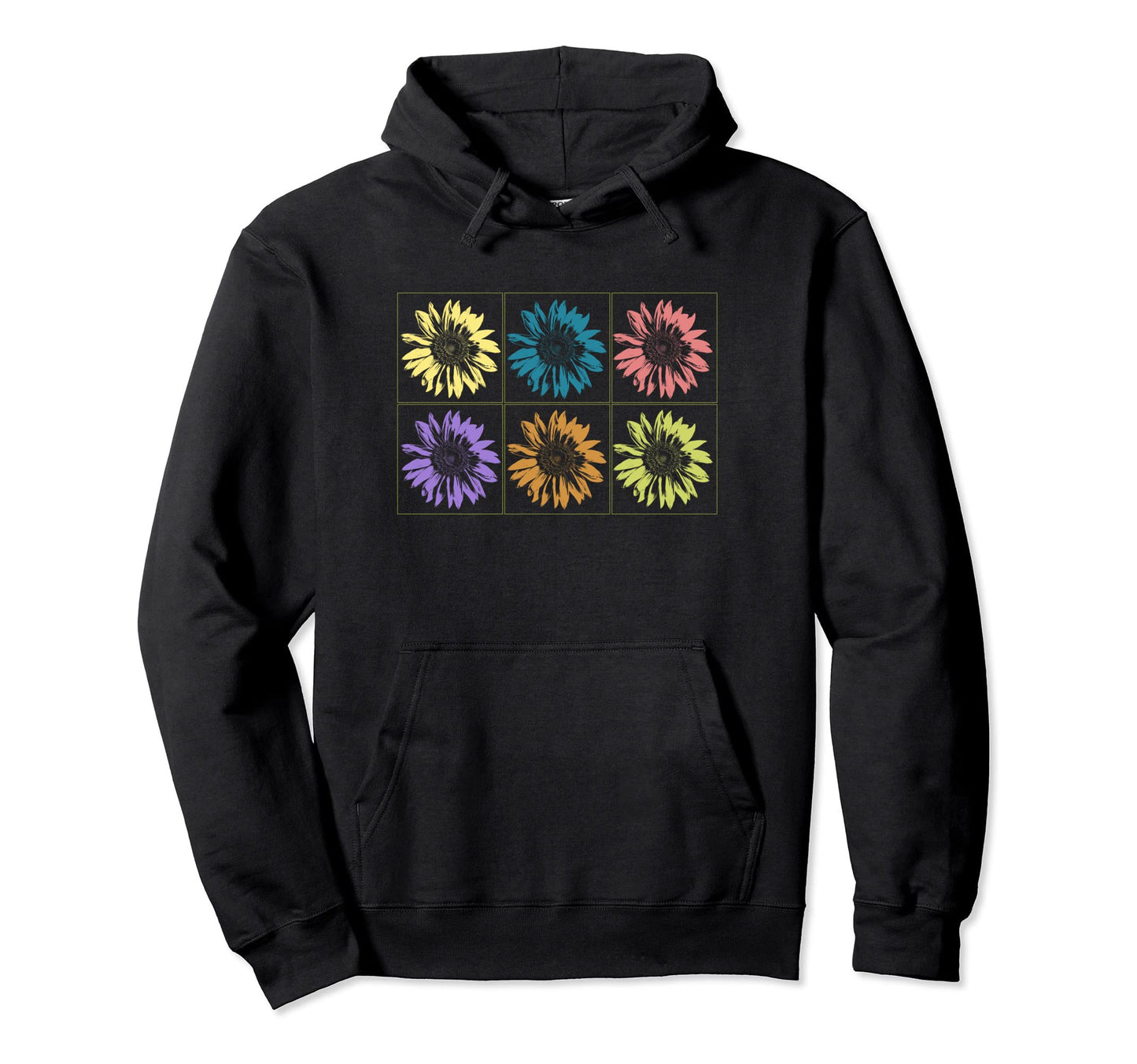 Sunflower Pop Art Coloured Sunflowers Hoodie - Fun Novelty Design Unisex - T-Shirt, Sweatshirt, Hoodie