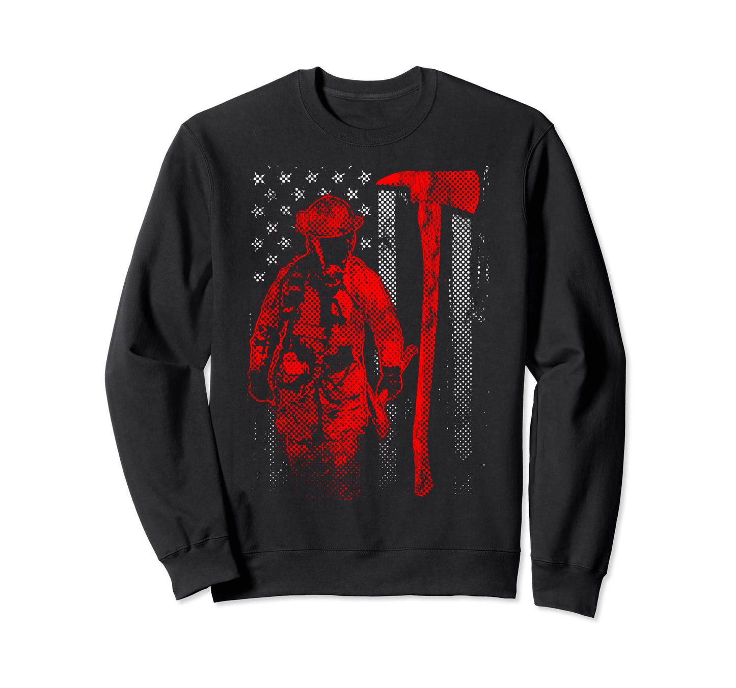 Firefighter Axe Thin Red Line Sweatshirt - Aesthetic Graphic Men Women - T-Shirt, Sweatshirt, Hoodie