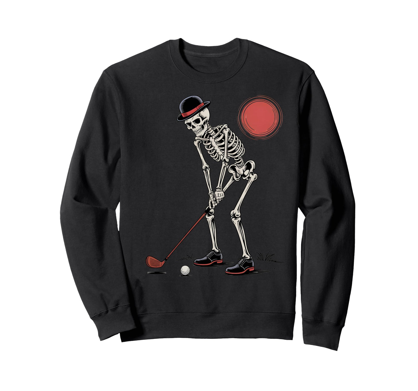 Skeleton Golfer Golf Player Funny Dad Sweatshirt - Minimalist Print Unisex - T-Shirt, Sweatshirt, Hoodie
